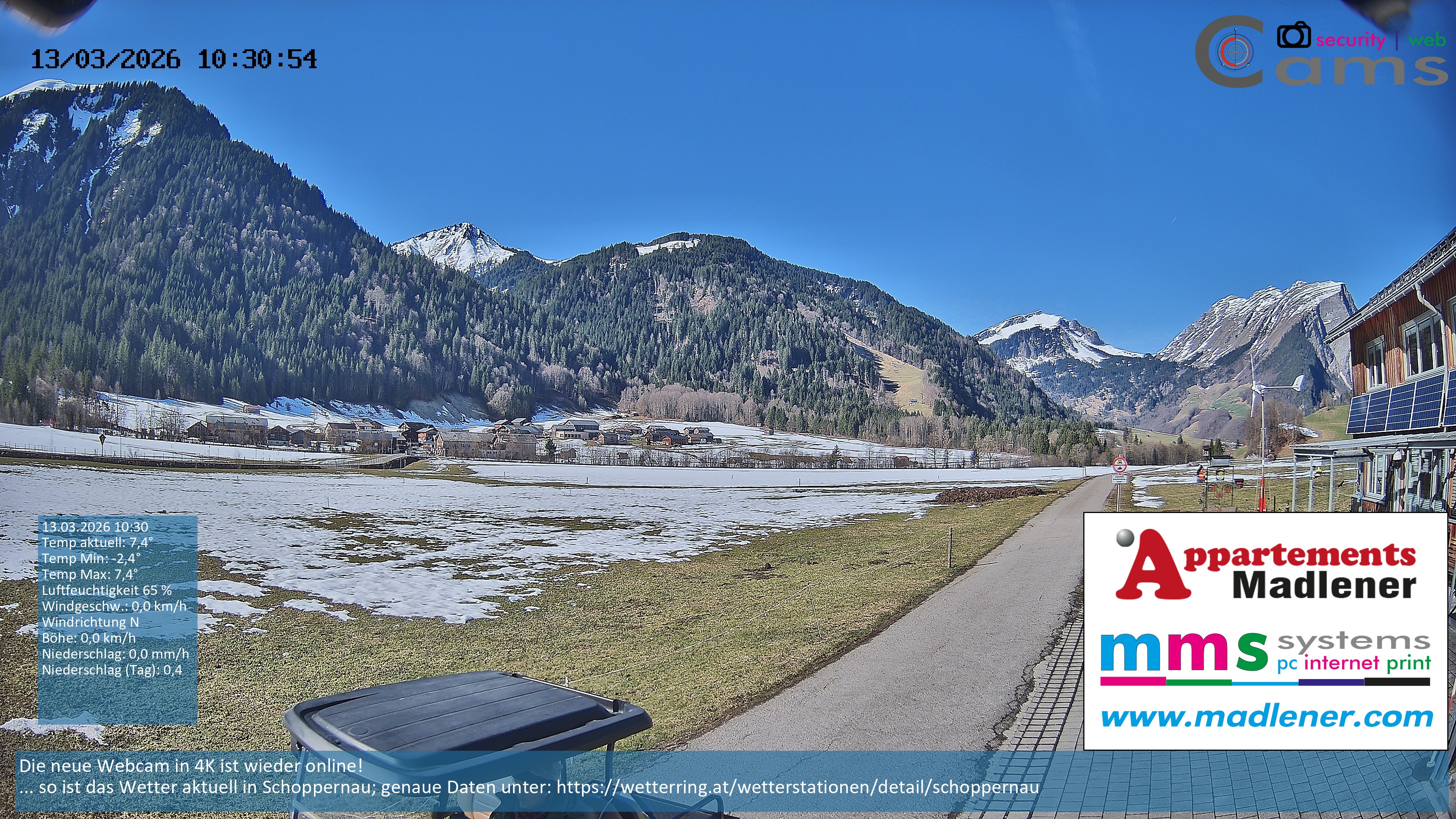 Archiv Foto Webcam Schoppernau Unterdorf im Bregenzerwald