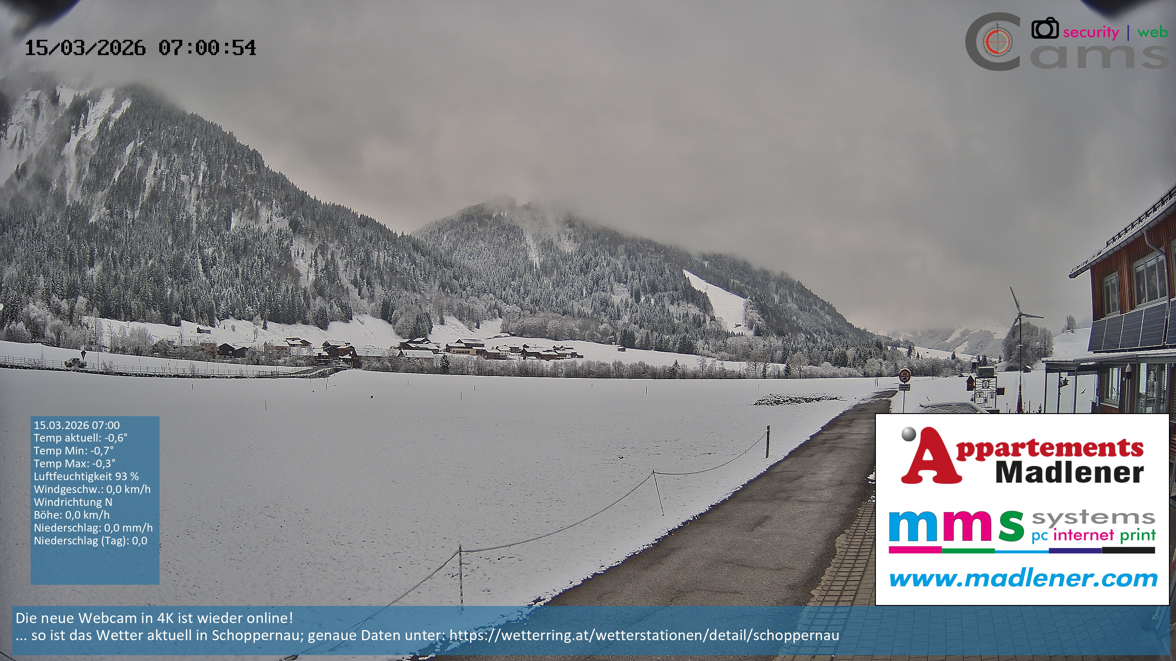 Archiv Foto Webcam Schoppernau Unterdorf im Bregenzerwald