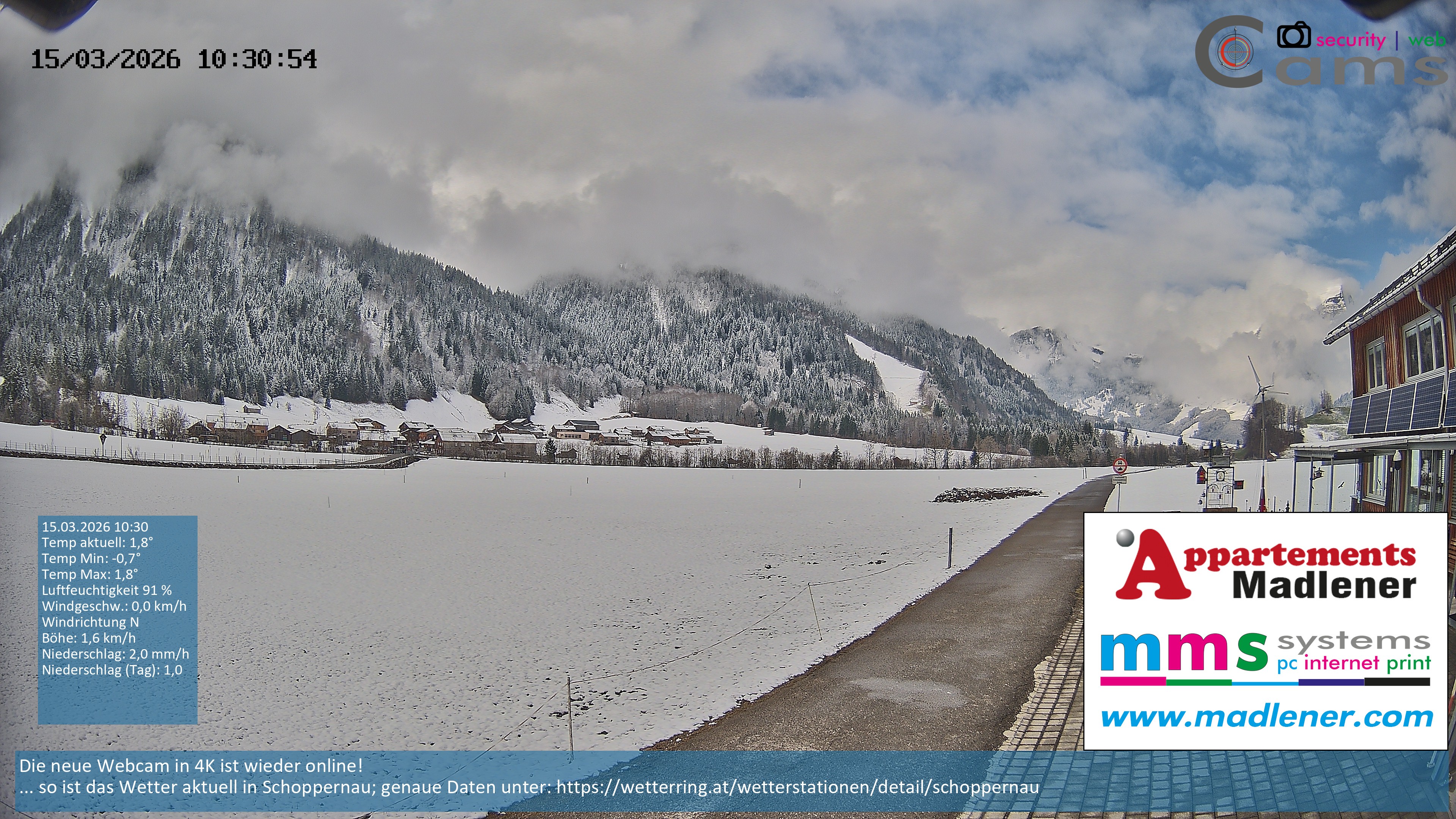 Archiv Foto Webcam Schoppernau Unterdorf im Bregenzerwald