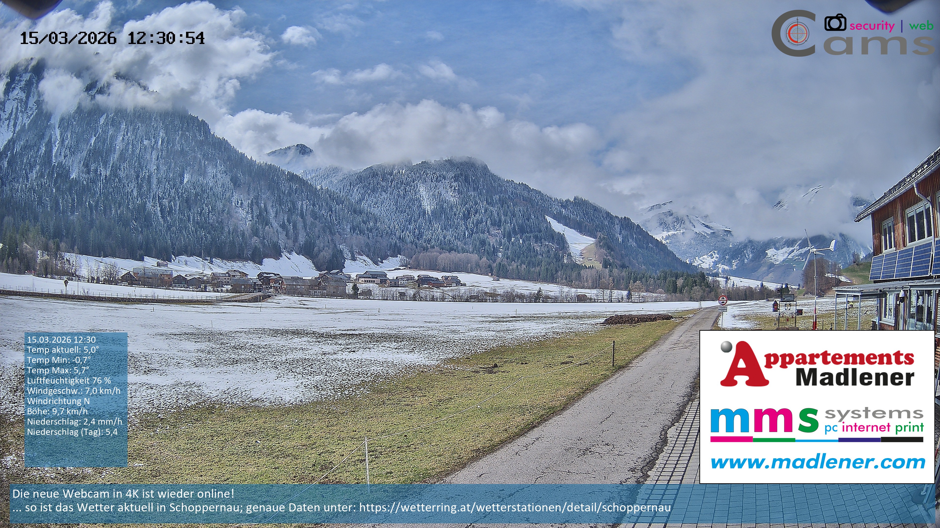 Archiv Foto Webcam Schoppernau Unterdorf im Bregenzerwald