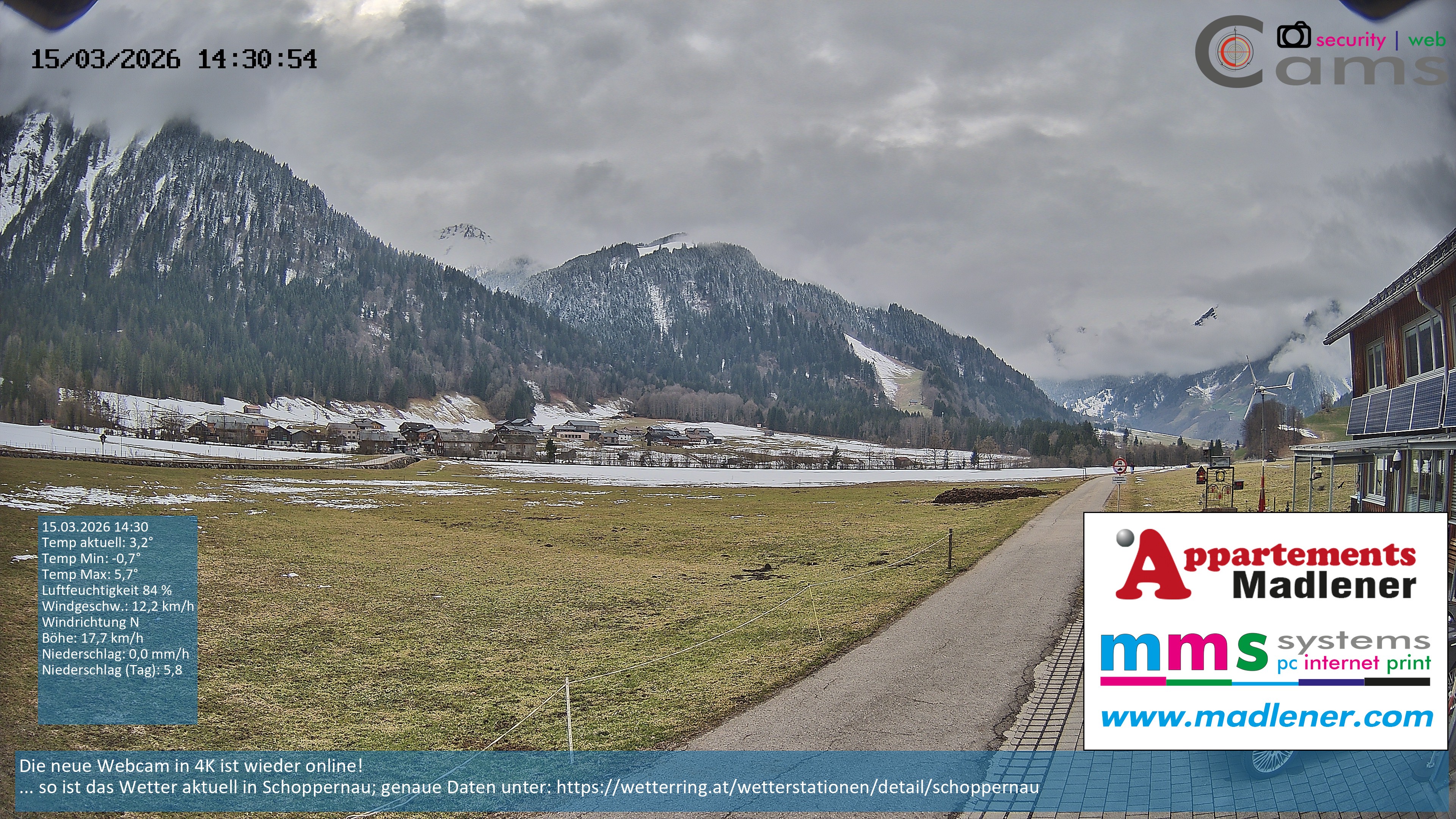 Archiv Foto Webcam Schoppernau Unterdorf im Bregenzerwald