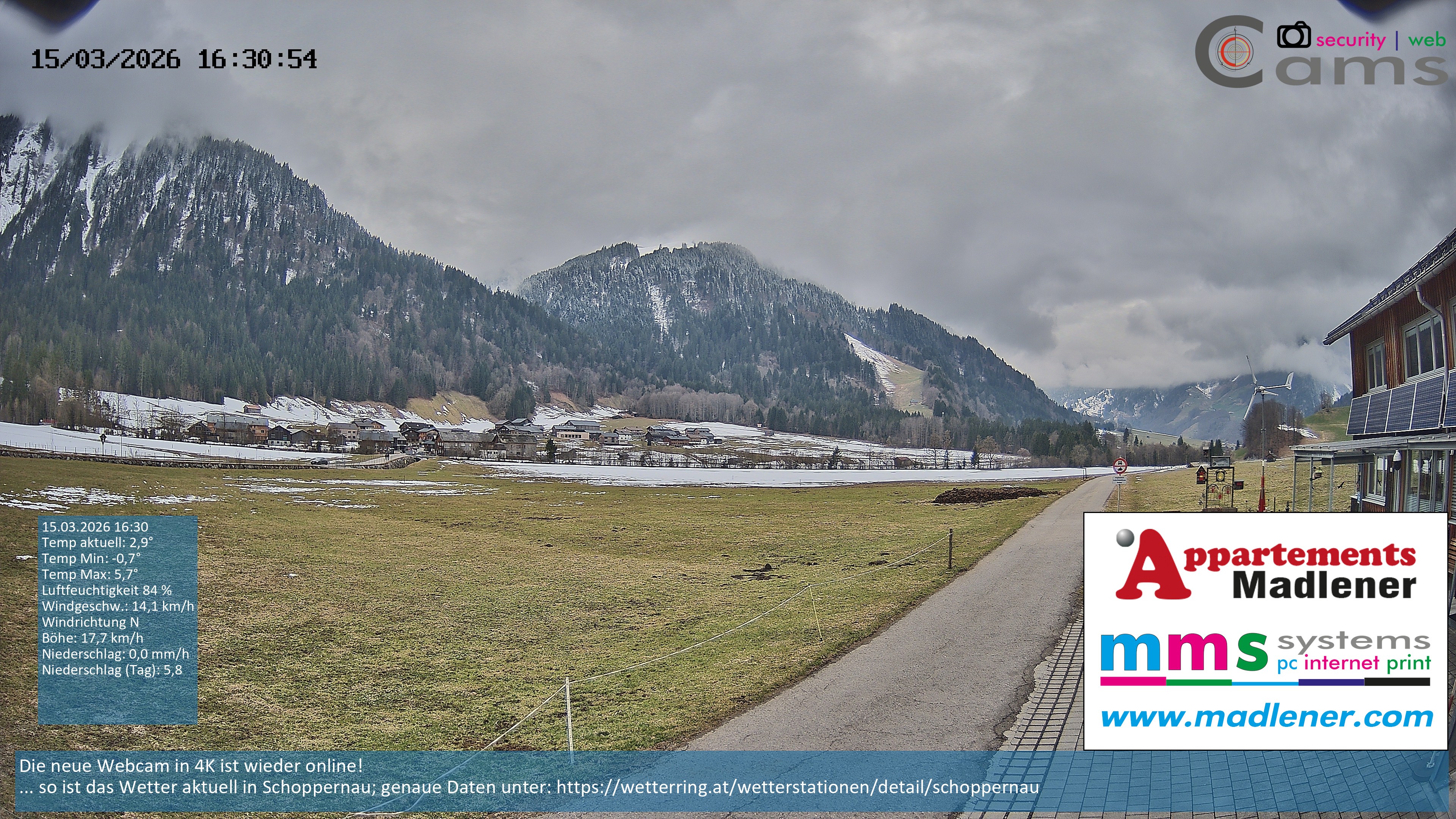 Archiv Foto Webcam Schoppernau Unterdorf im Bregenzerwald