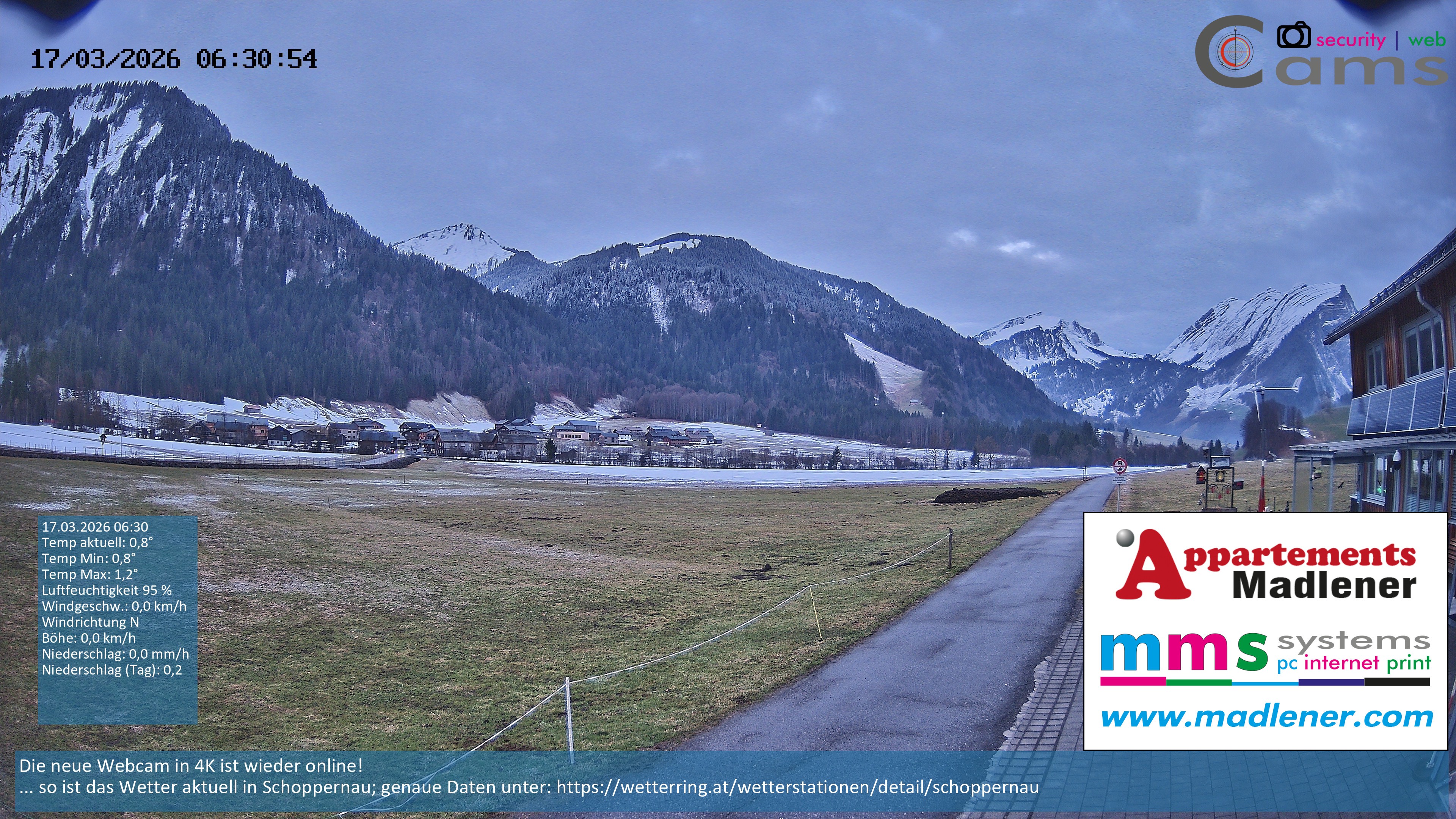 Archiv Foto Webcam Schoppernau Unterdorf im Bregenzerwald