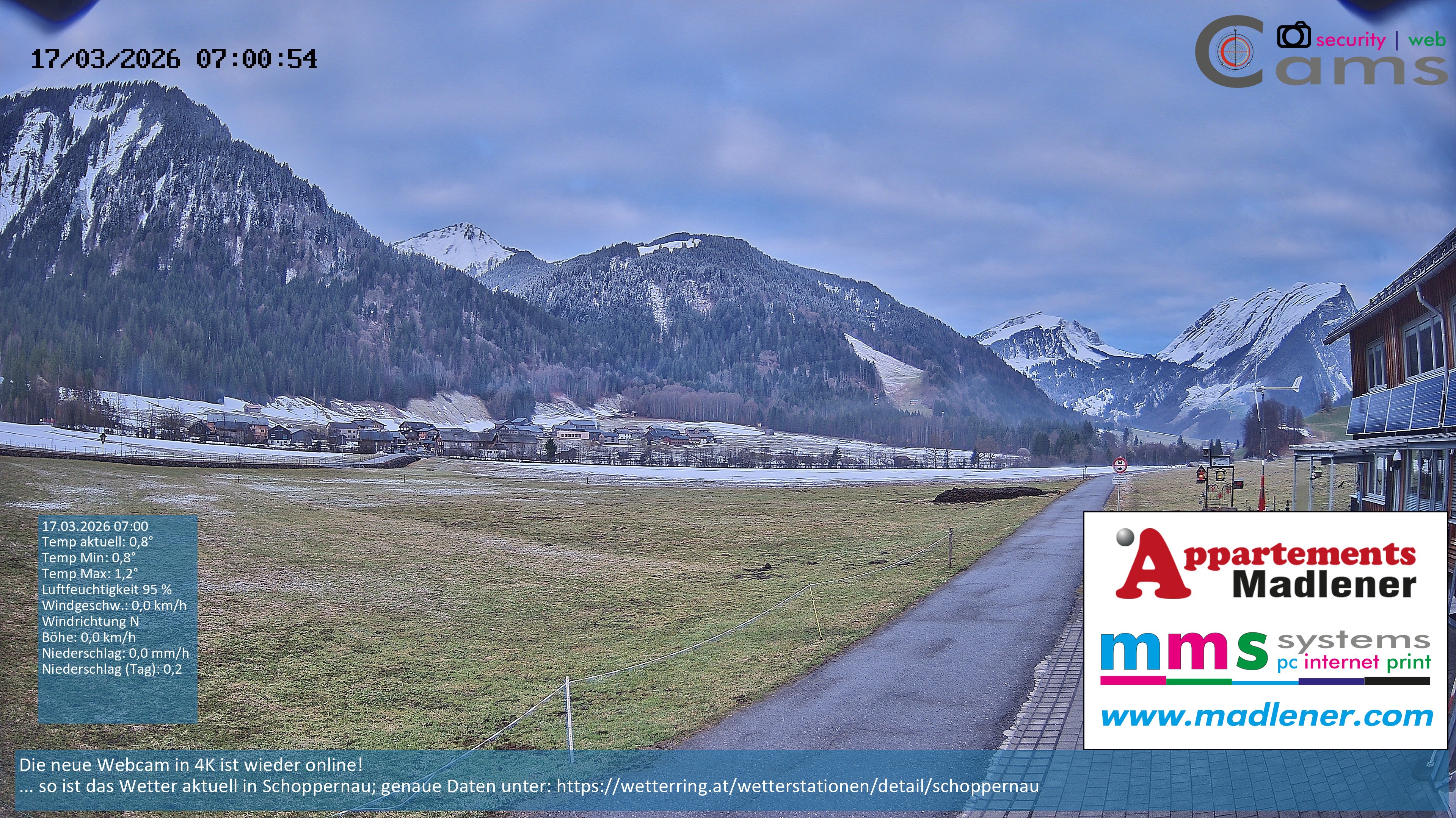 Archiv Foto Webcam Schoppernau Unterdorf im Bregenzerwald