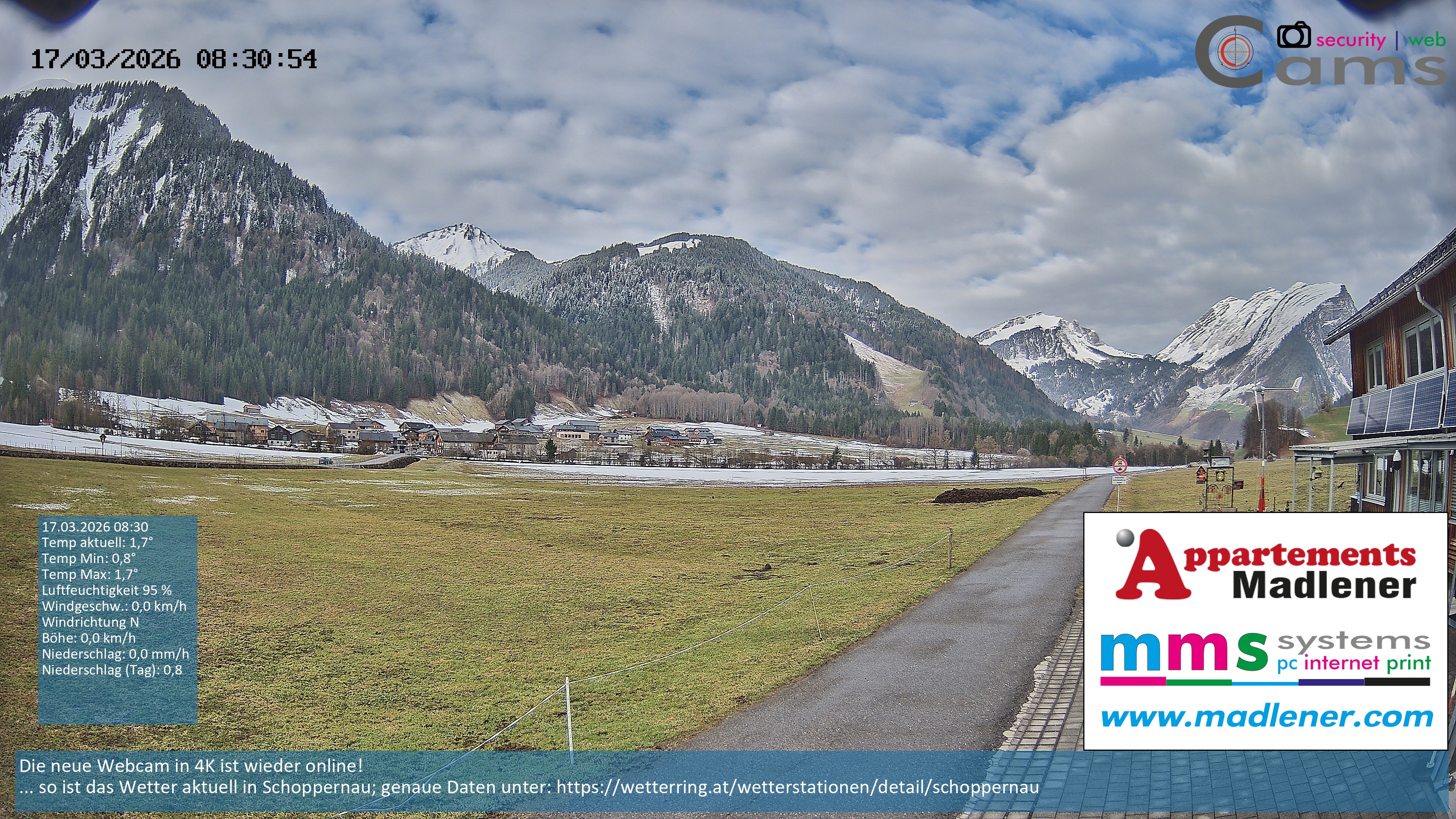 Archiv Foto Webcam Schoppernau Unterdorf im Bregenzerwald