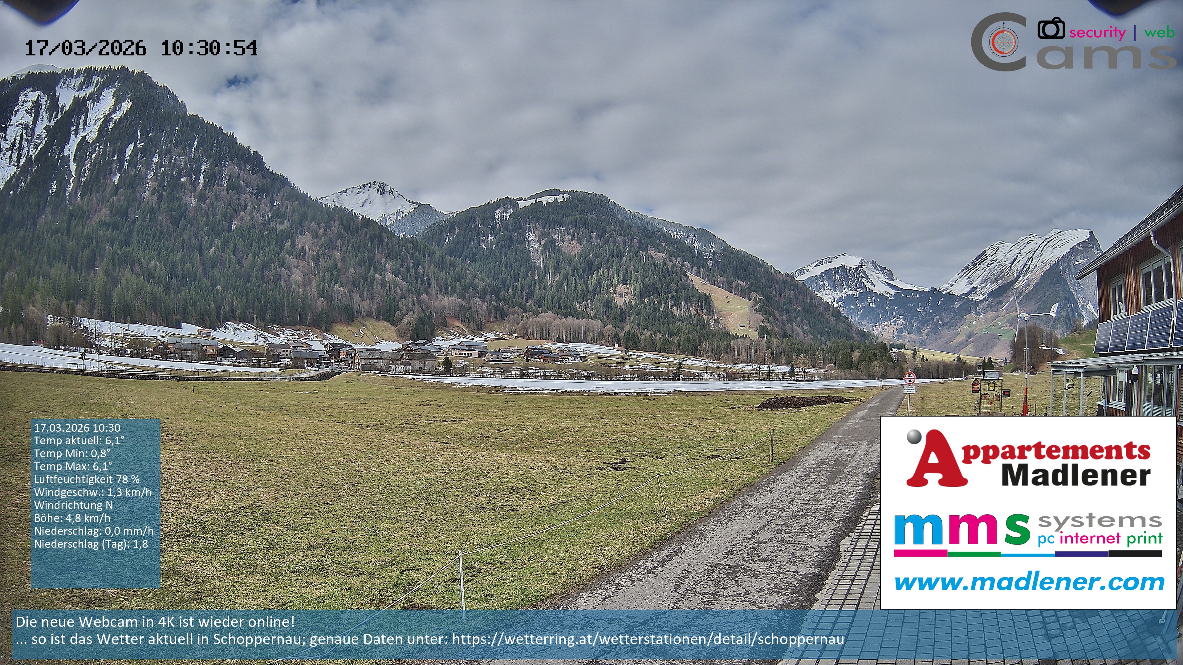 Archiv Foto Webcam Schoppernau Unterdorf im Bregenzerwald