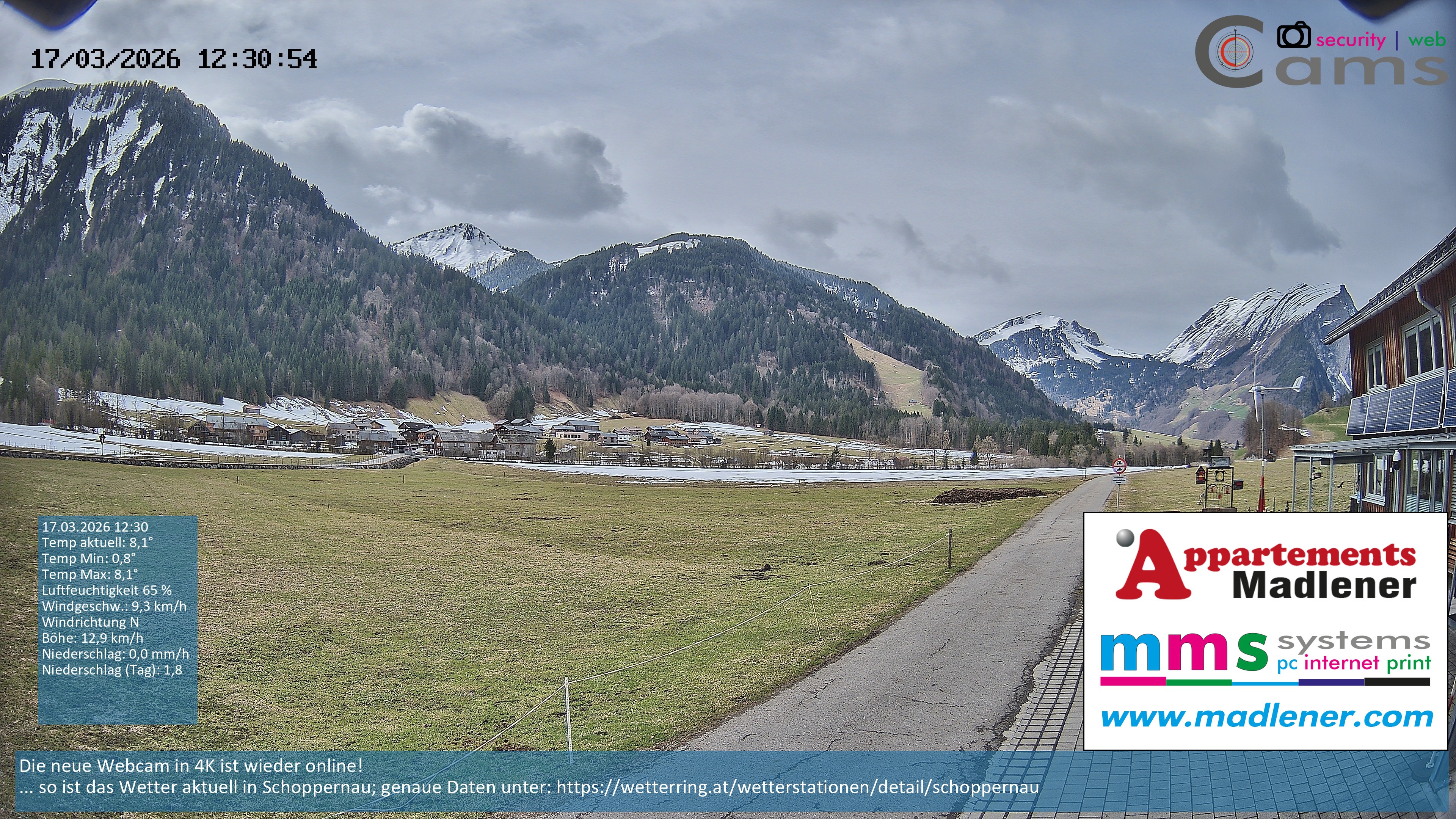 Archiv Foto Webcam Schoppernau Unterdorf im Bregenzerwald