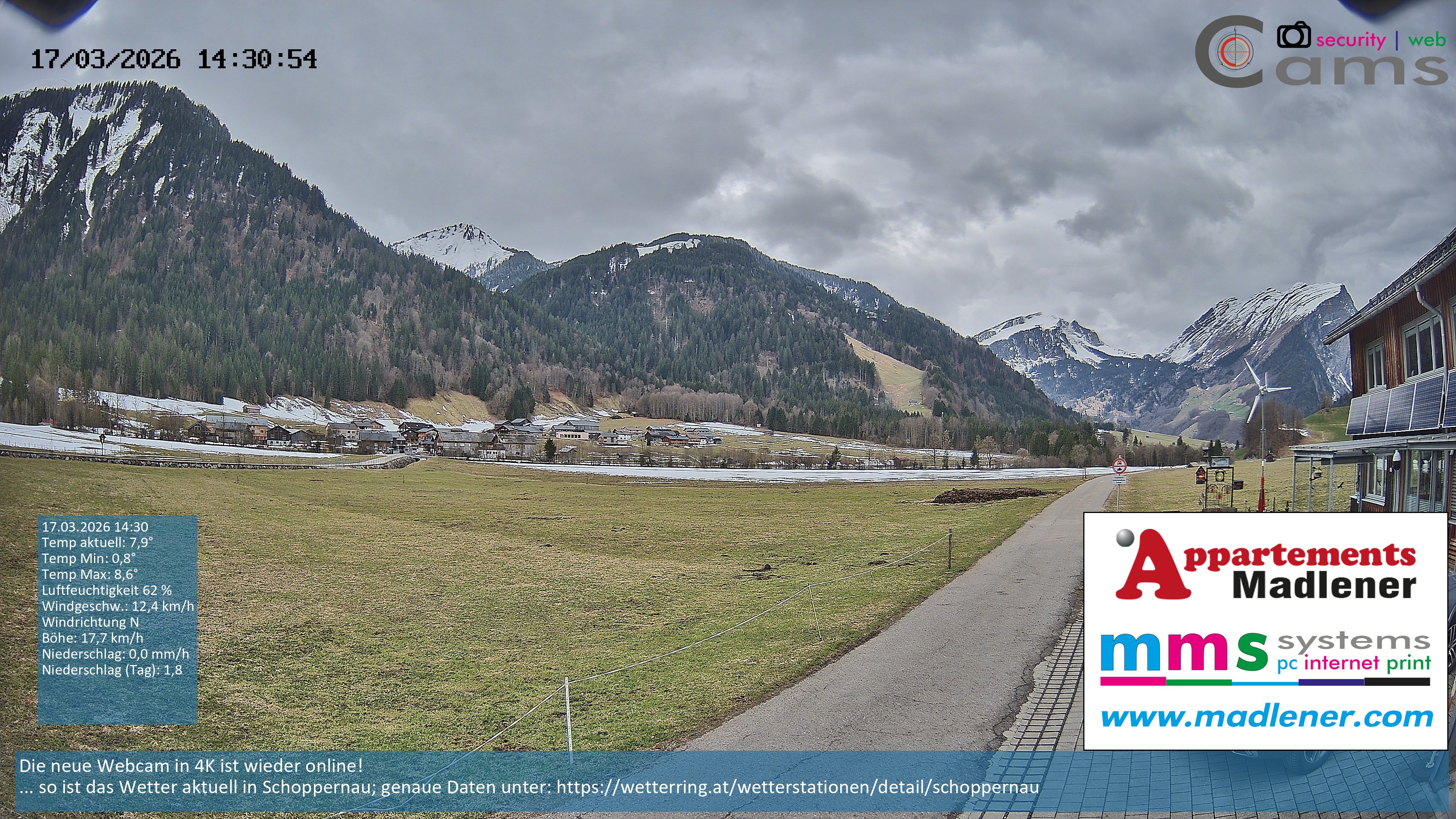 Archiv Foto Webcam Schoppernau Unterdorf im Bregenzerwald