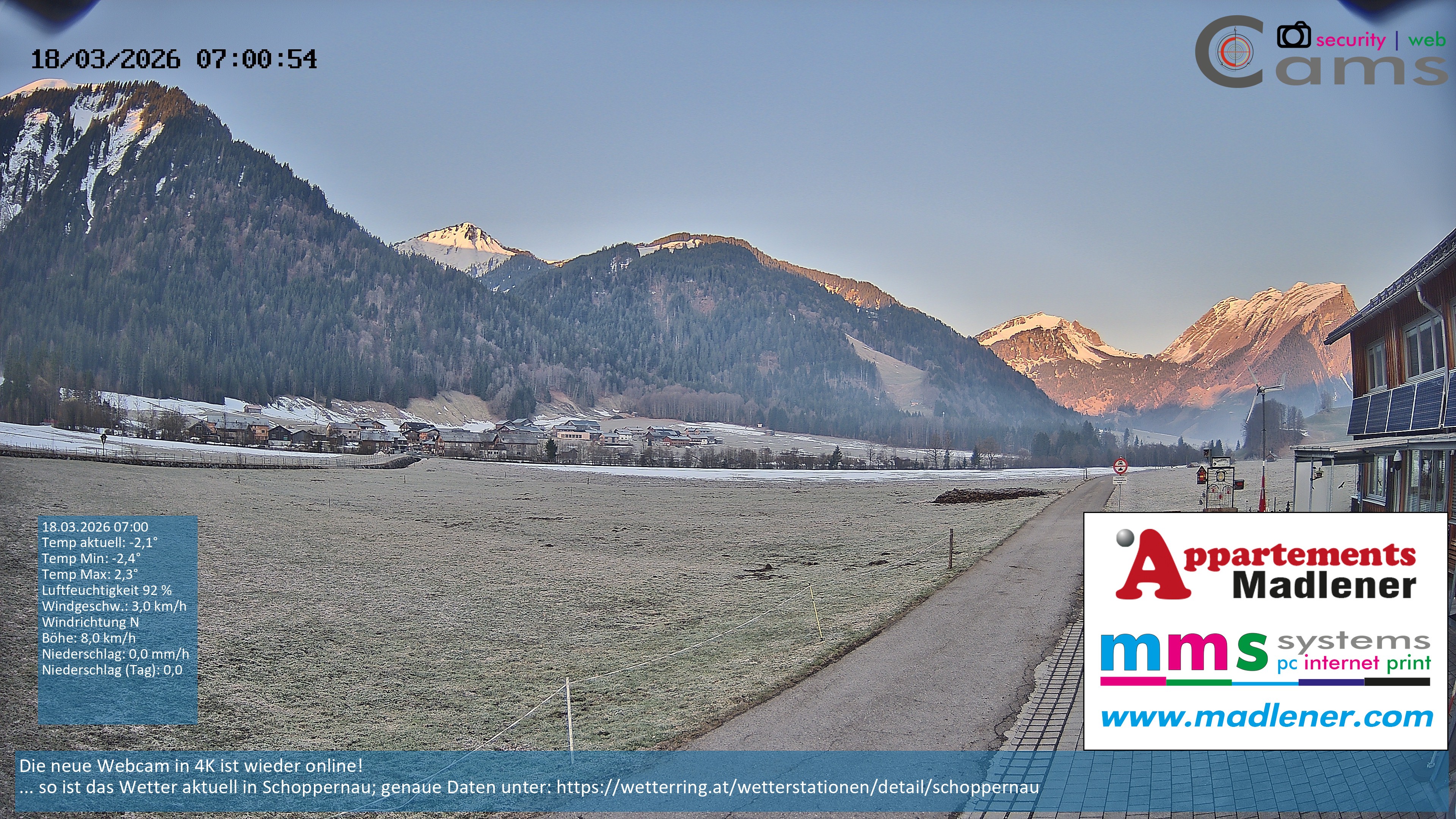 Archiv Foto Webcam Schoppernau Unterdorf im Bregenzerwald