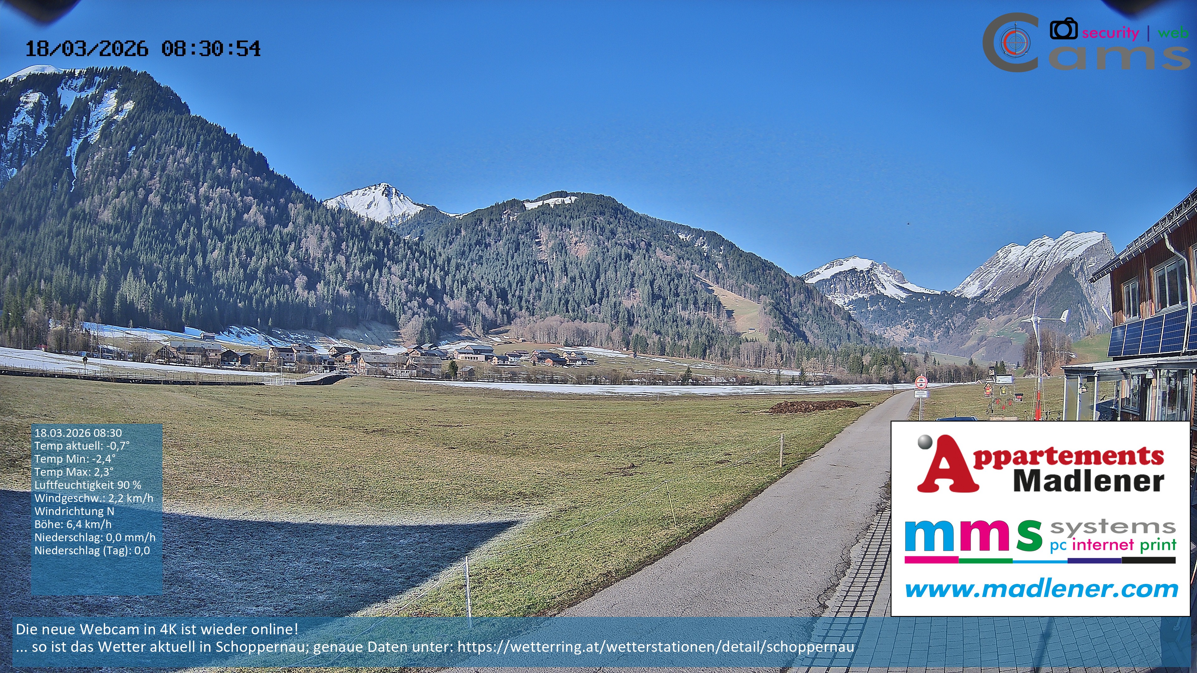 Archiv Foto Webcam Schoppernau Unterdorf im Bregenzerwald