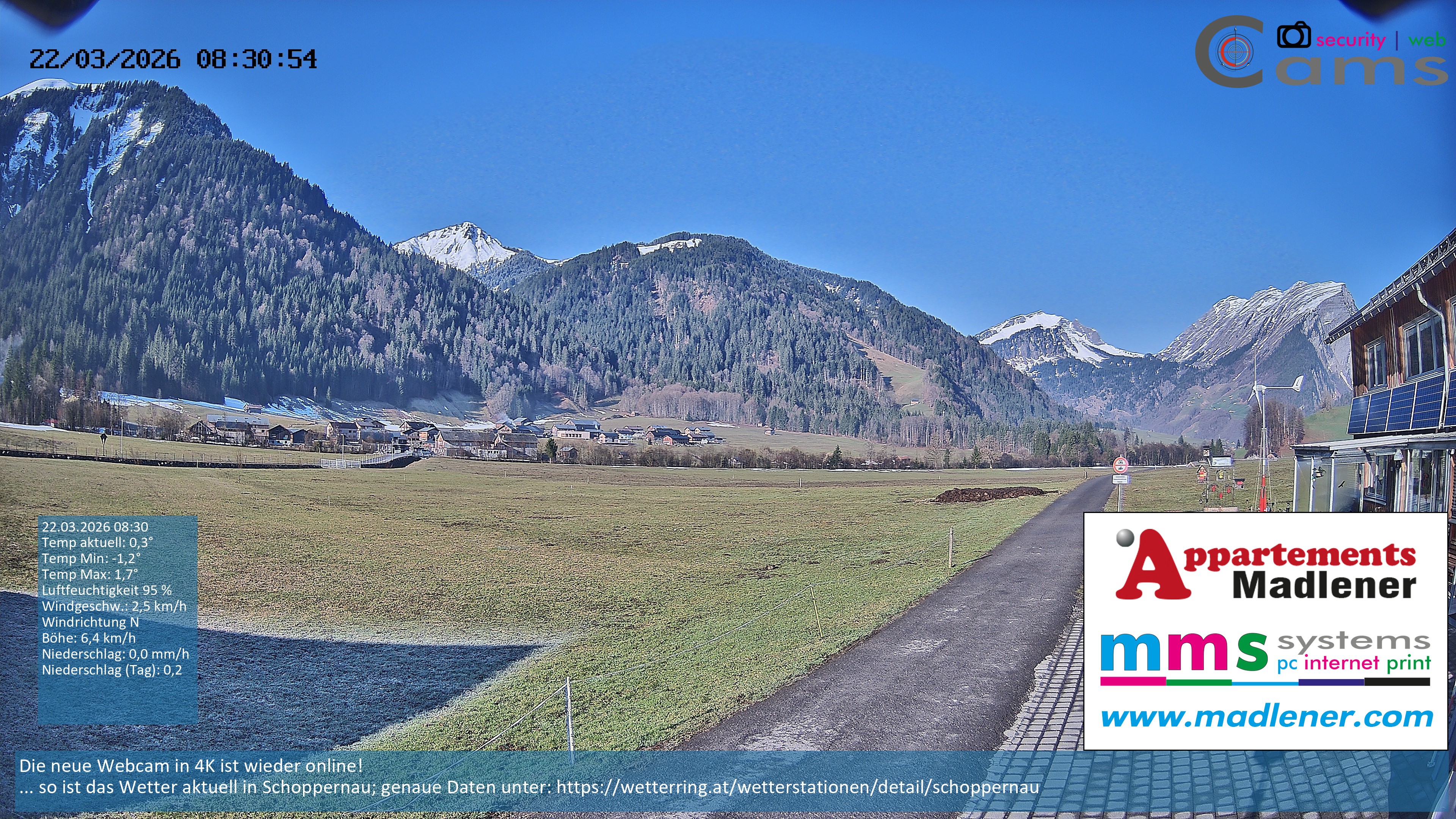 Archived image Webcam Schoppernau lower valley in the Bregenzerwald