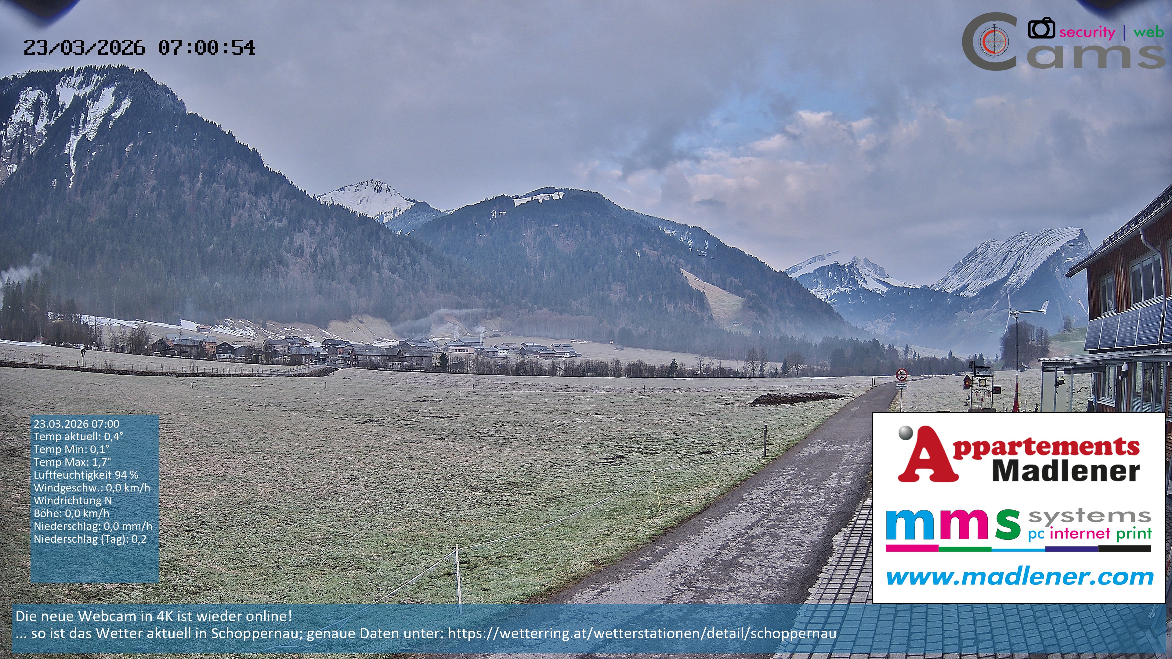 Archiv Foto Webcam Schoppernau Unterdorf im Bregenzerwald