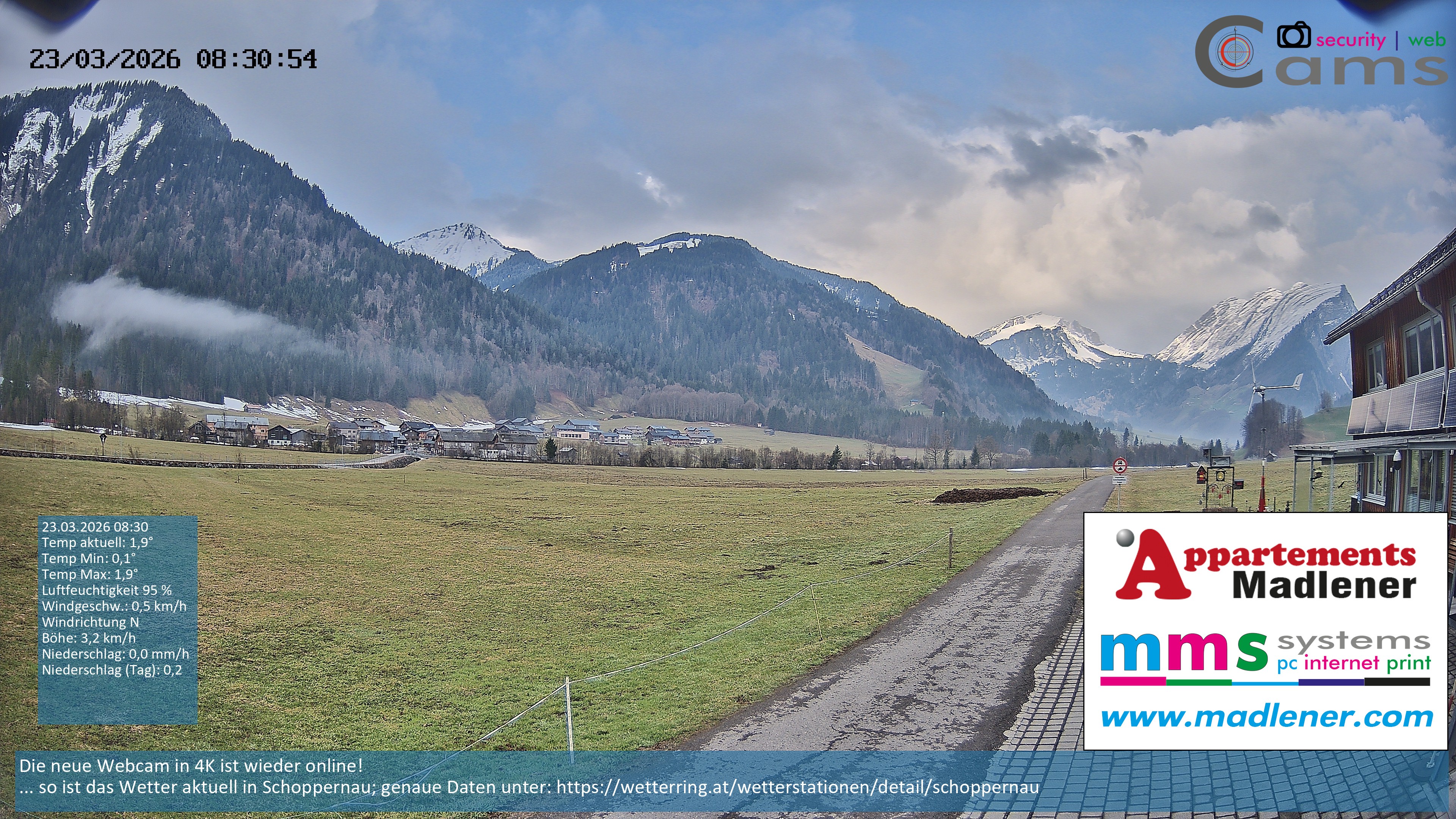 Archiv Foto Webcam Schoppernau Unterdorf im Bregenzerwald