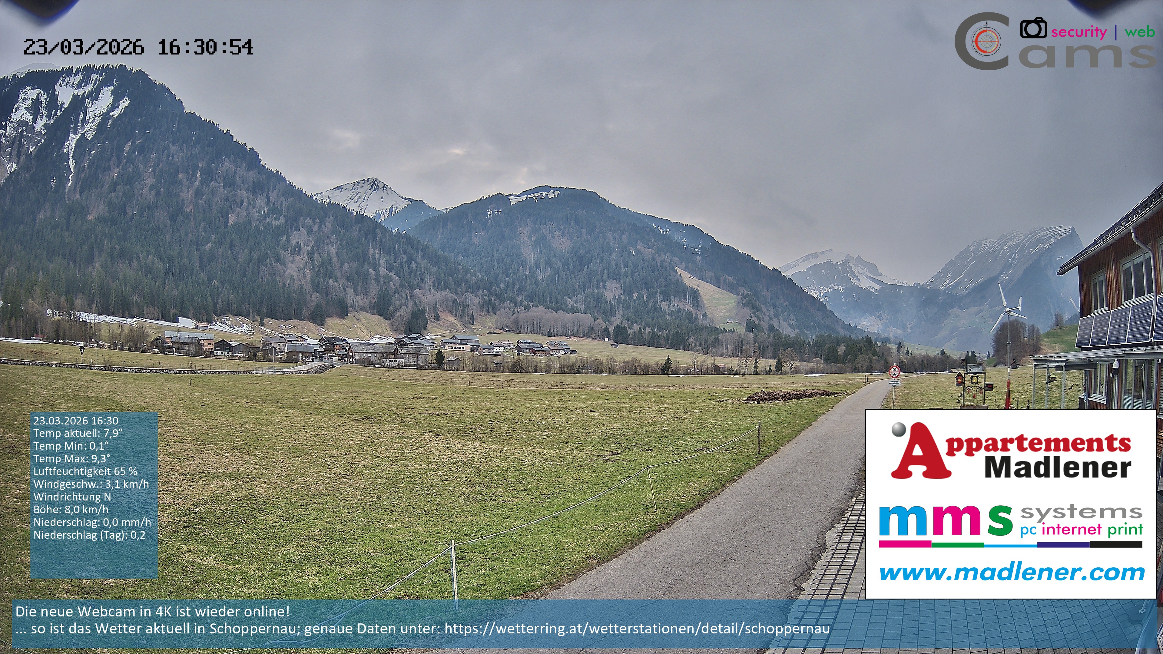 Archiv Foto Webcam Schoppernau Unterdorf im Bregenzerwald