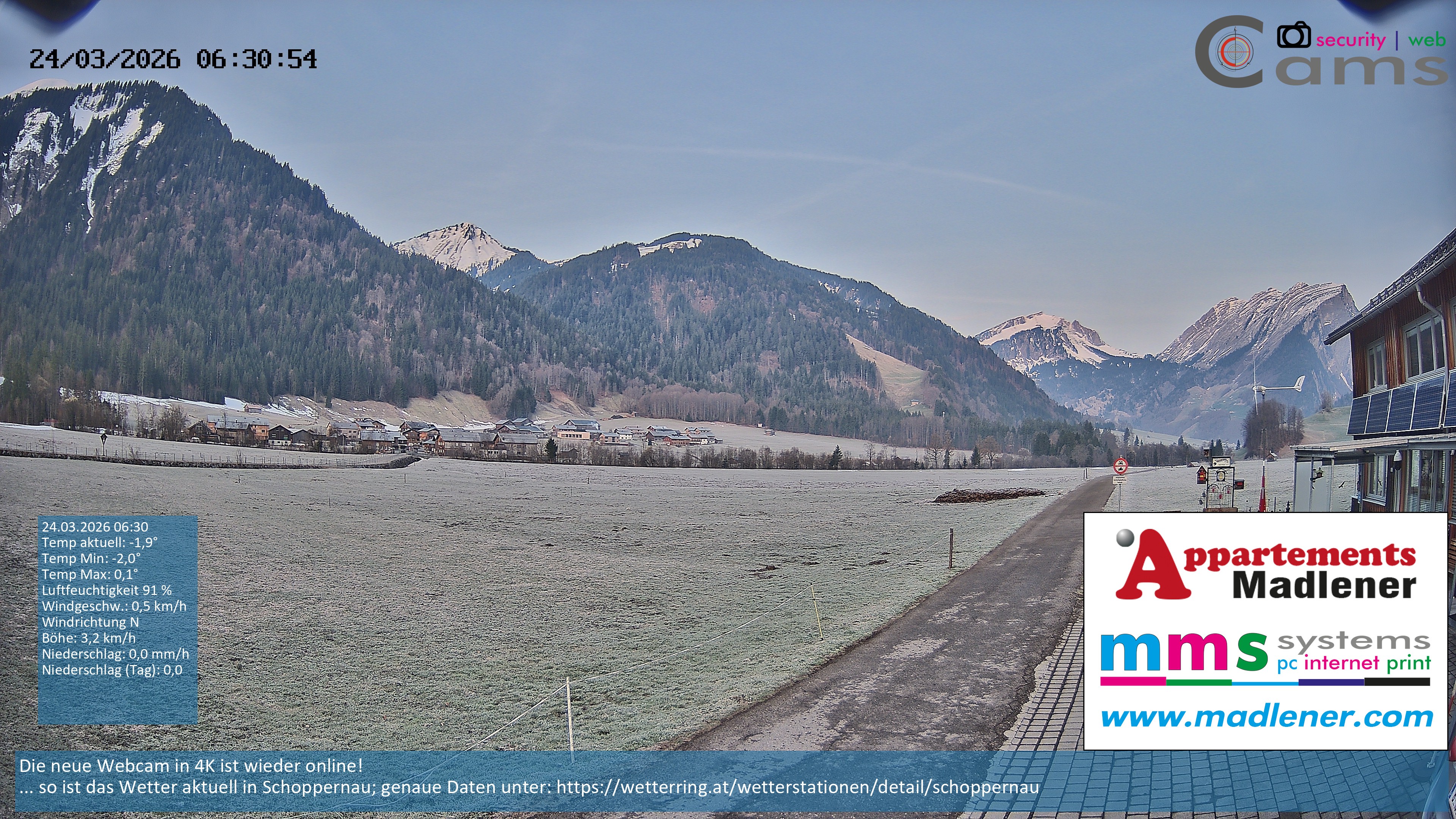 Archived image Webcam Schoppernau lower valley in the Bregenzerwald