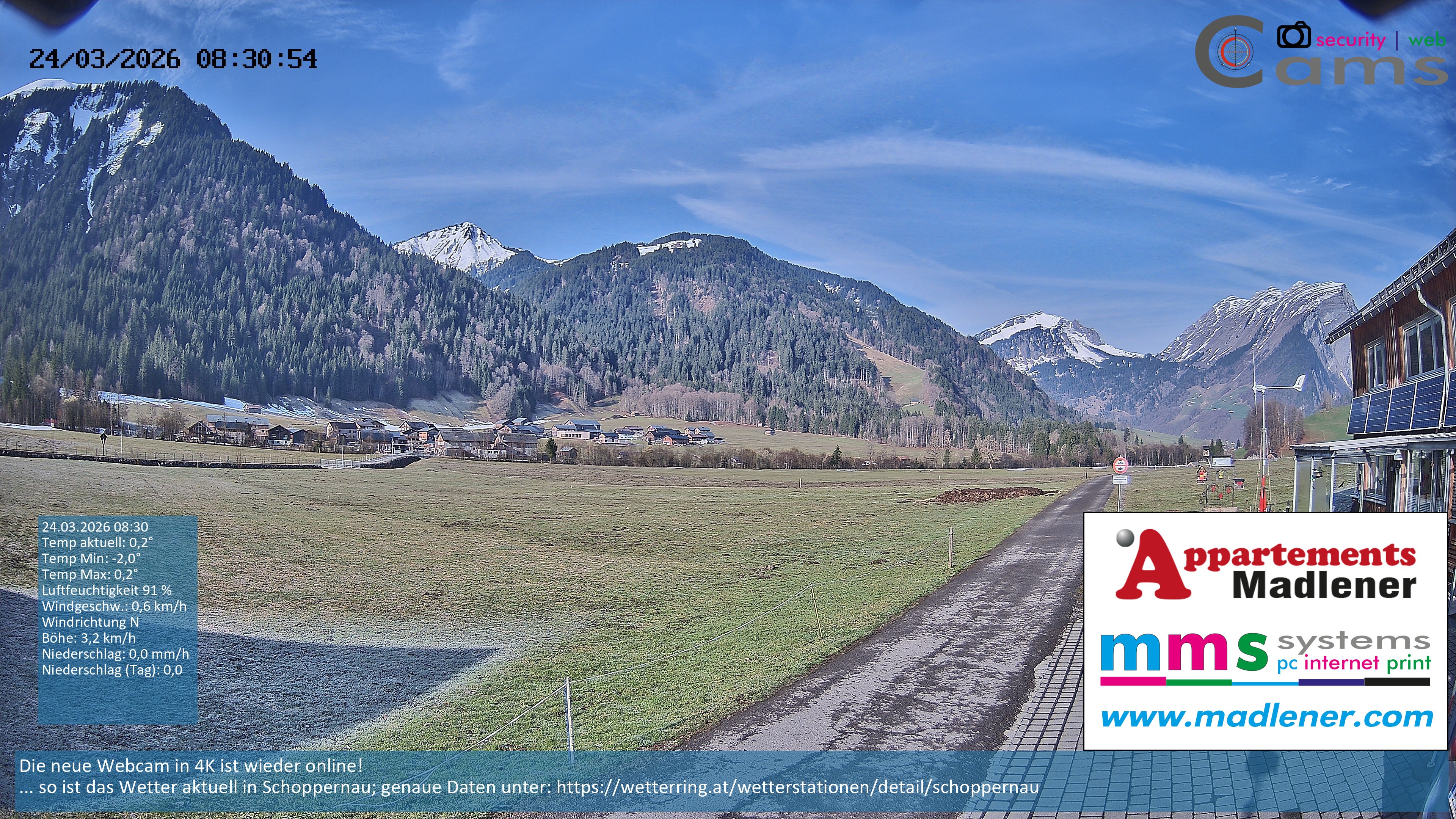 Archived image Webcam Schoppernau lower valley in the Bregenzerwald