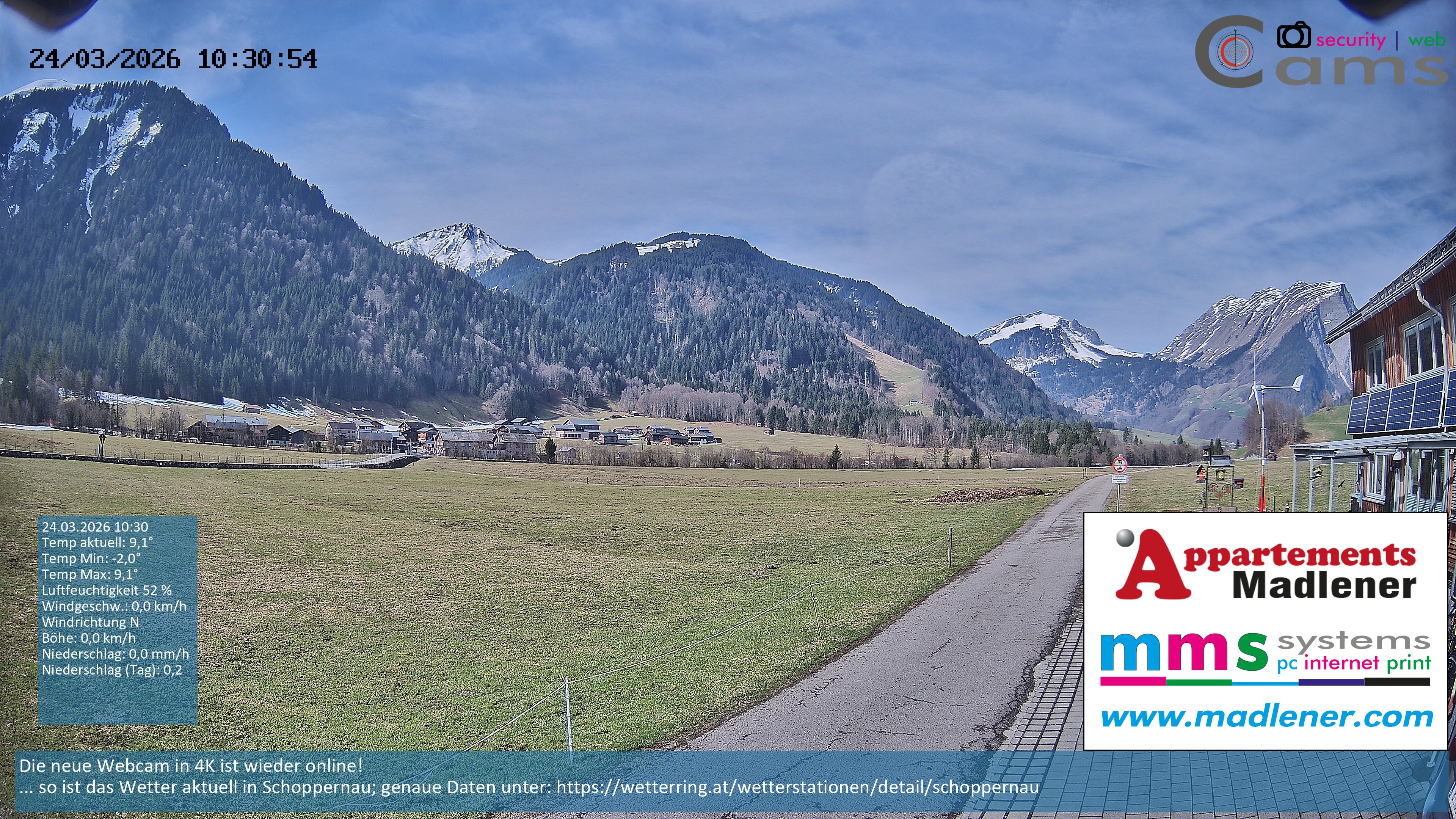 Archived image Webcam Schoppernau lower valley in the Bregenzerwald