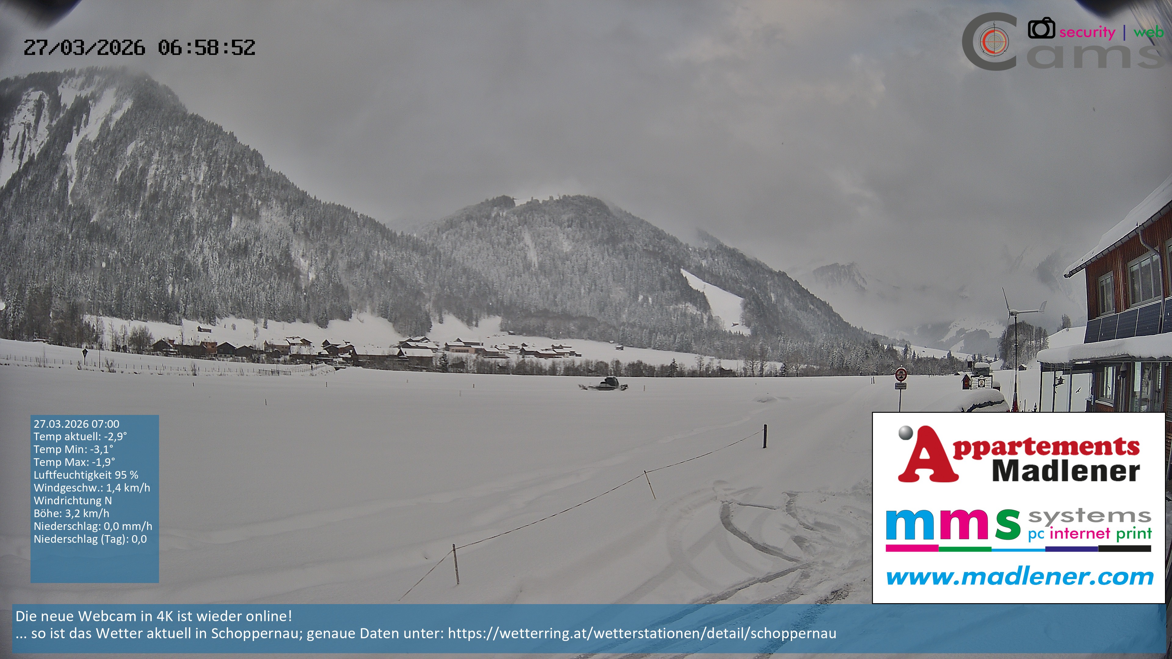 Archived image Webcam Schoppernau lower valley in the Bregenzerwald