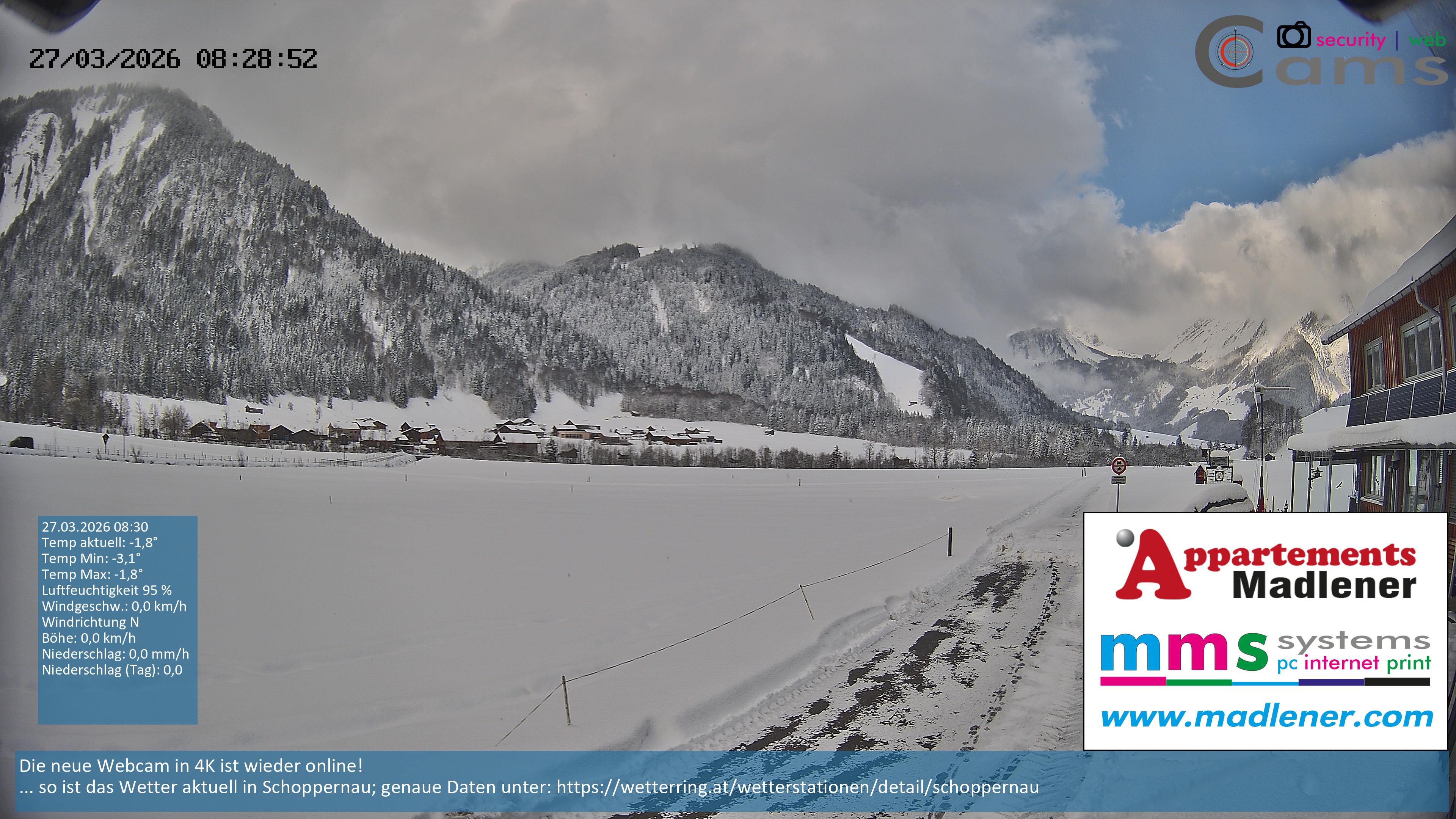 Archived image Webcam Schoppernau lower valley in the Bregenzerwald