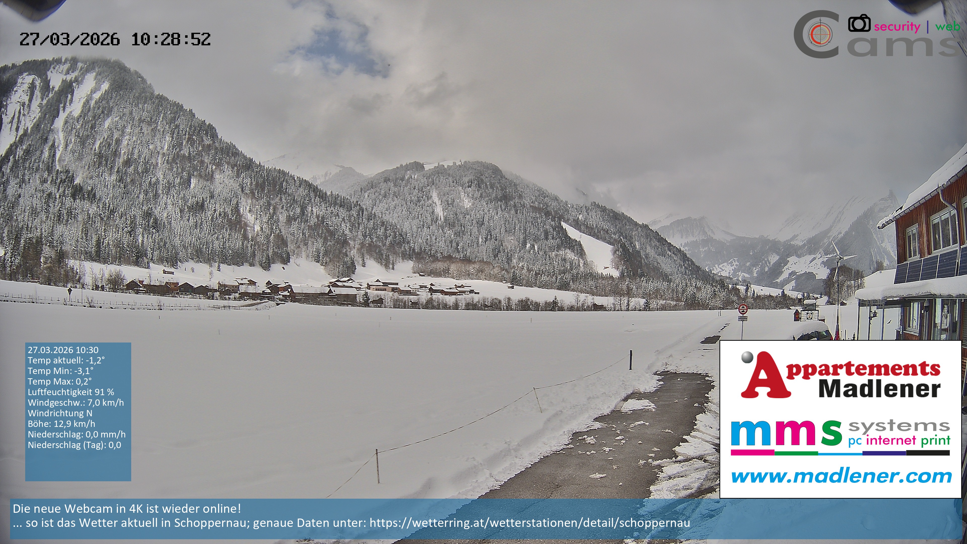 Archived image Webcam Schoppernau lower valley in the Bregenzerwald