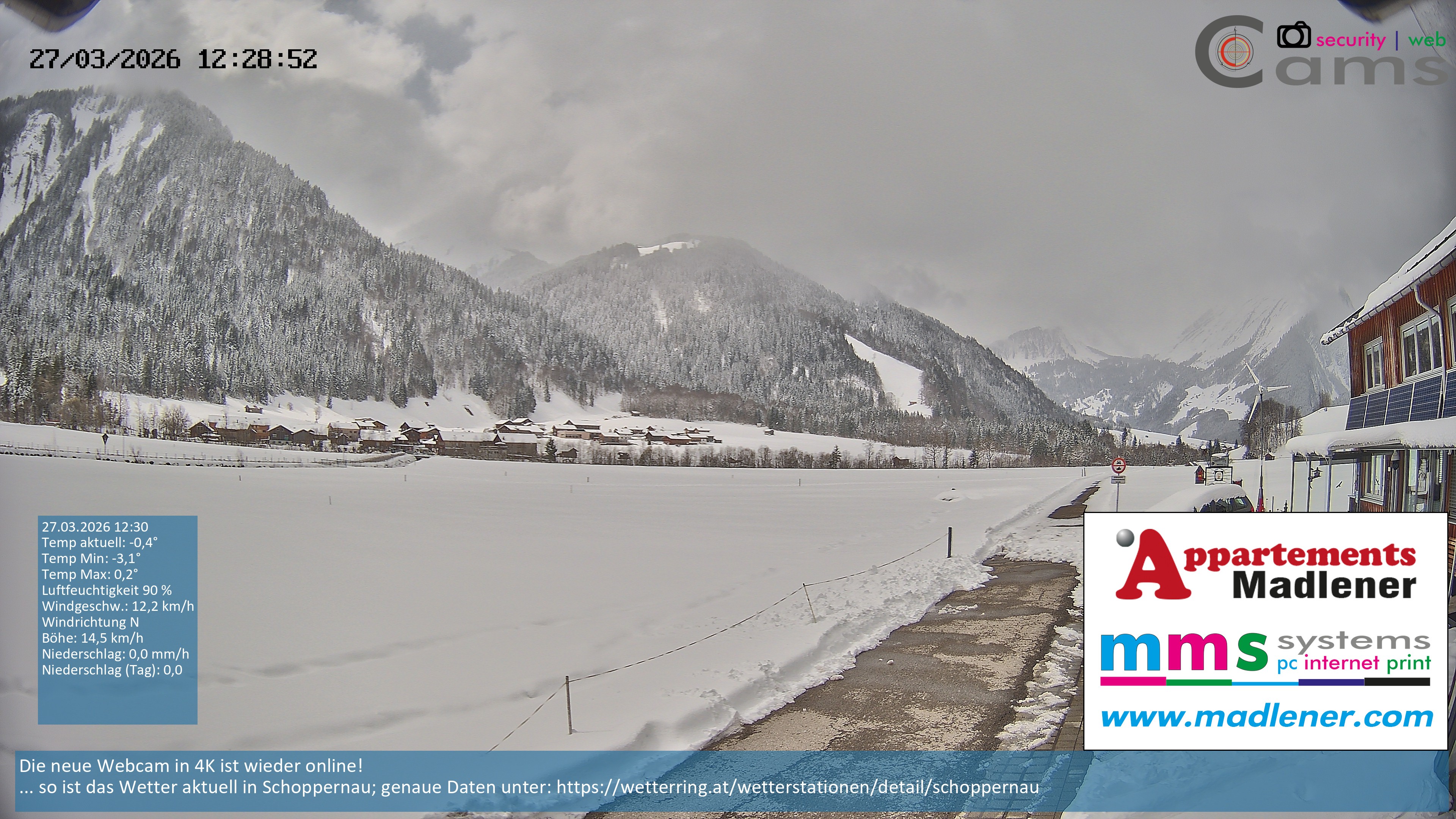Archived image Webcam Schoppernau lower valley in the Bregenzerwald