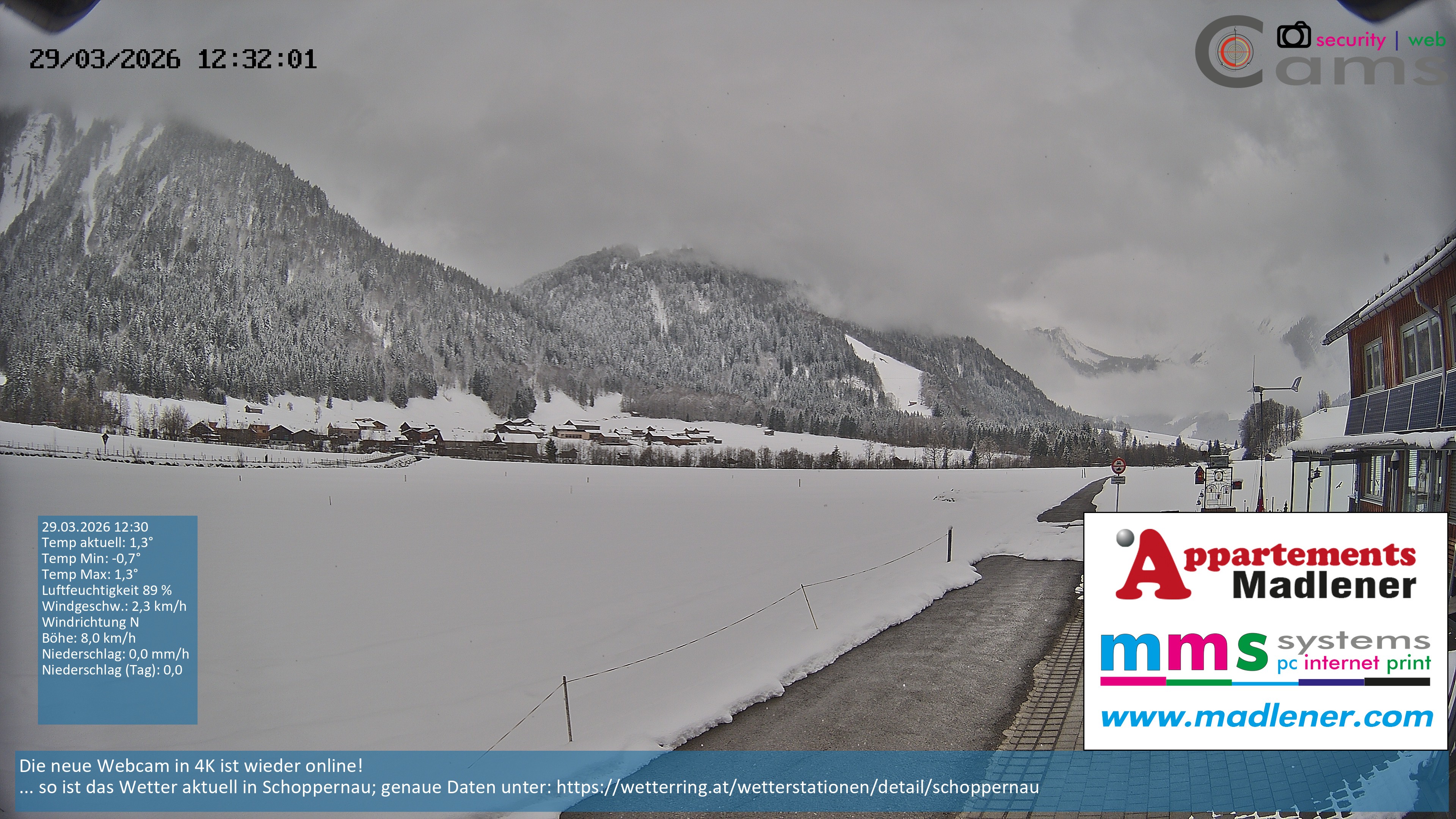 Archiv Foto Webcam Schoppernau Unterdorf im Bregenzerwald