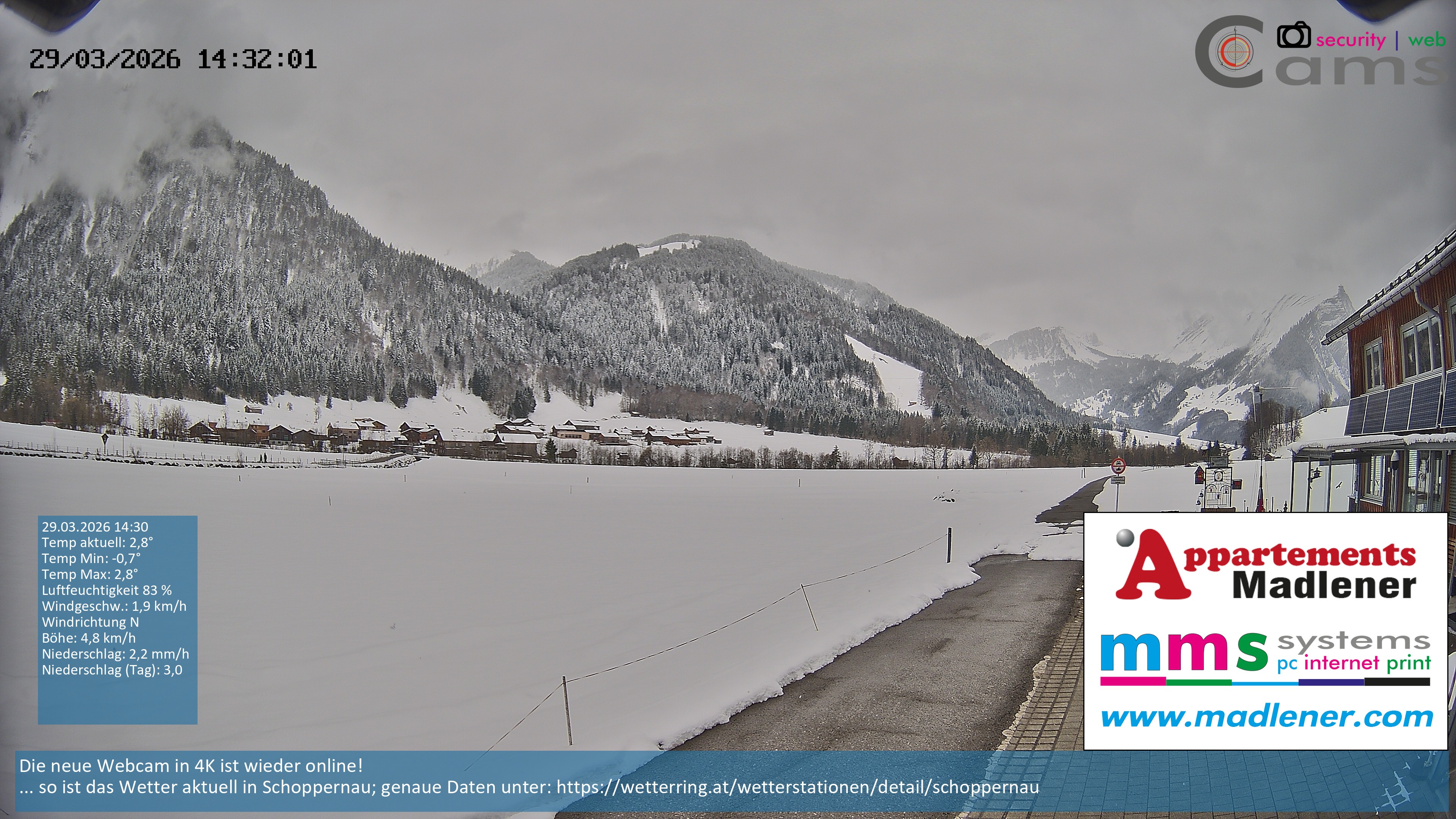 Archiv Foto Webcam Schoppernau Unterdorf im Bregenzerwald