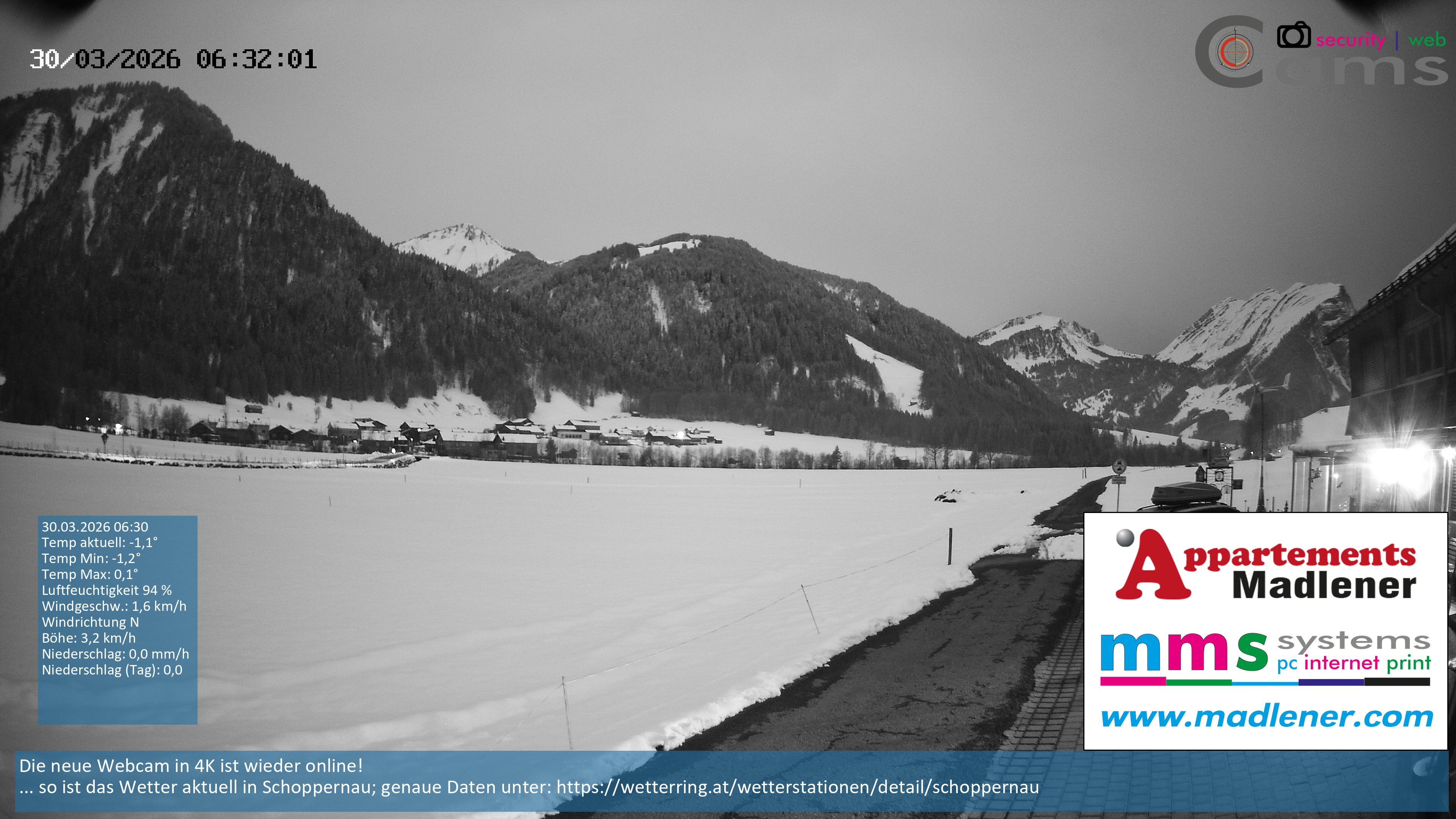 Archiv Foto Webcam Schoppernau Unterdorf im Bregenzerwald