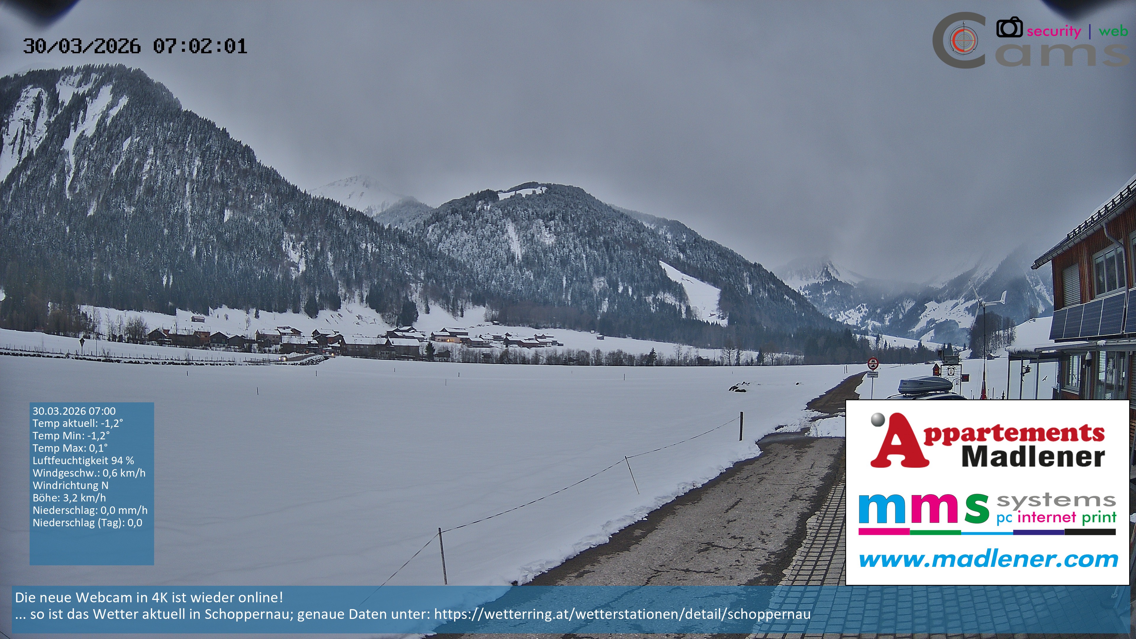 Archiv Foto Webcam Schoppernau Unterdorf im Bregenzerwald