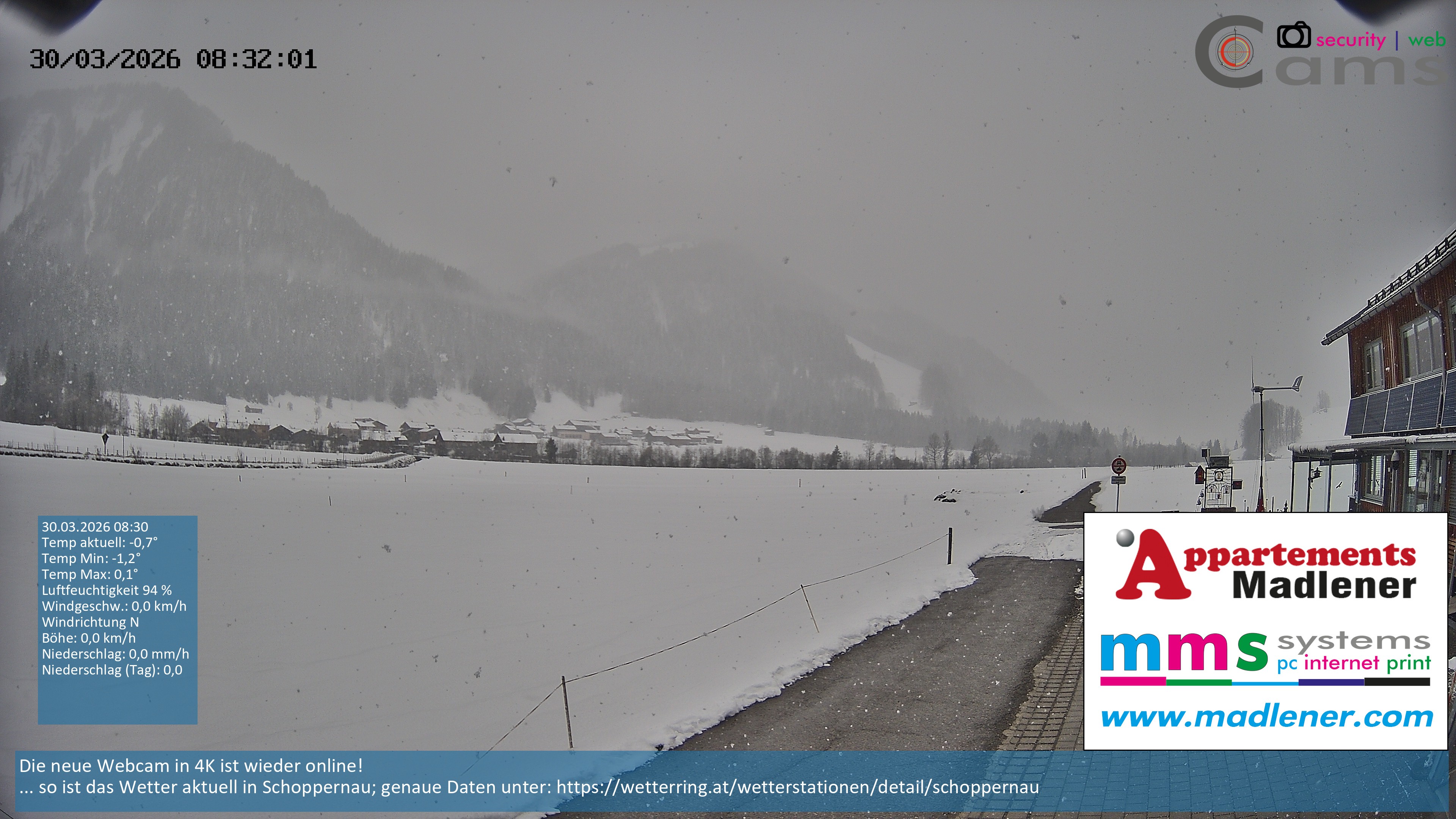 Archiv Foto Webcam Schoppernau Unterdorf im Bregenzerwald