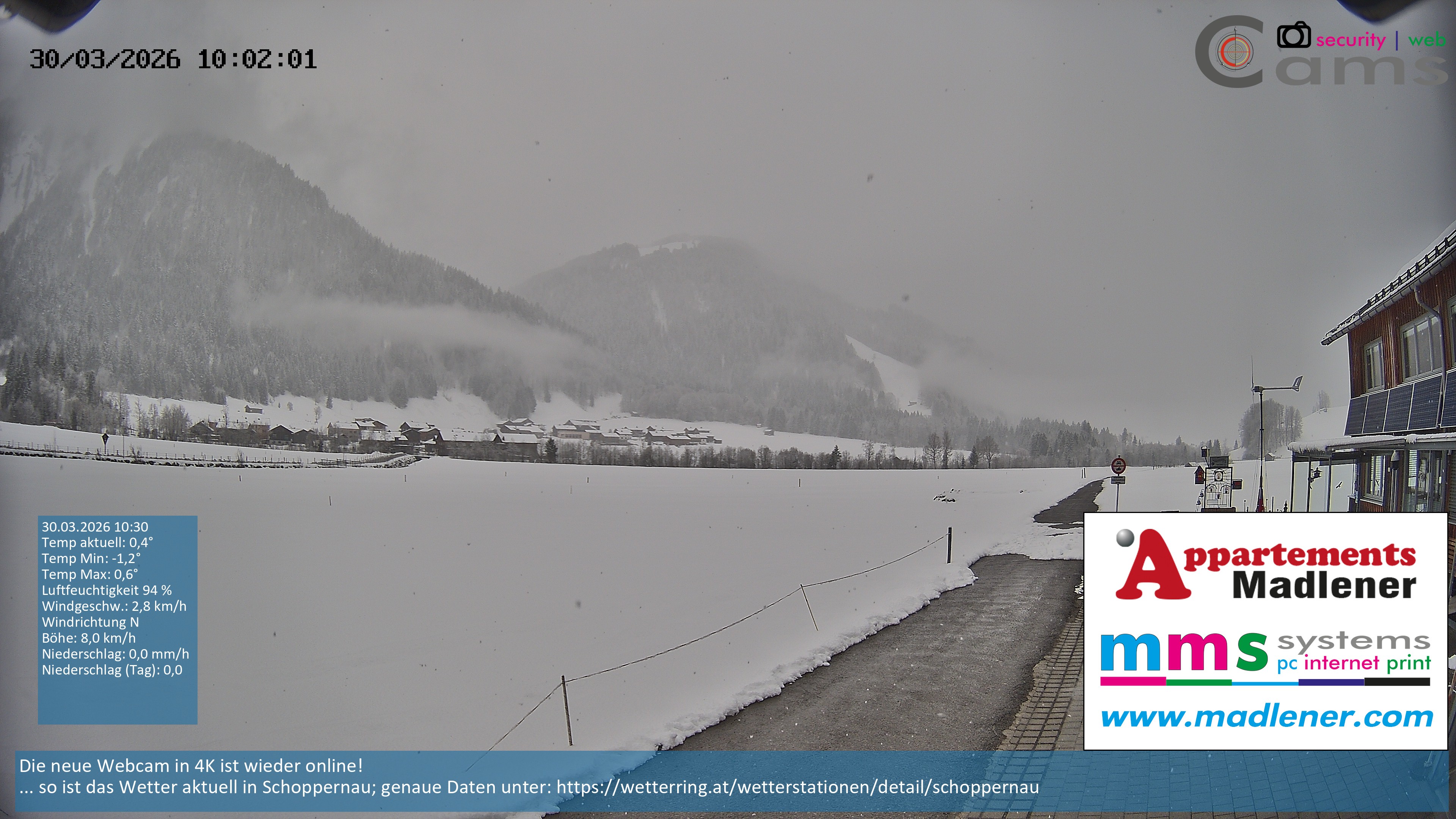 Archiv Foto Webcam Schoppernau Unterdorf im Bregenzerwald