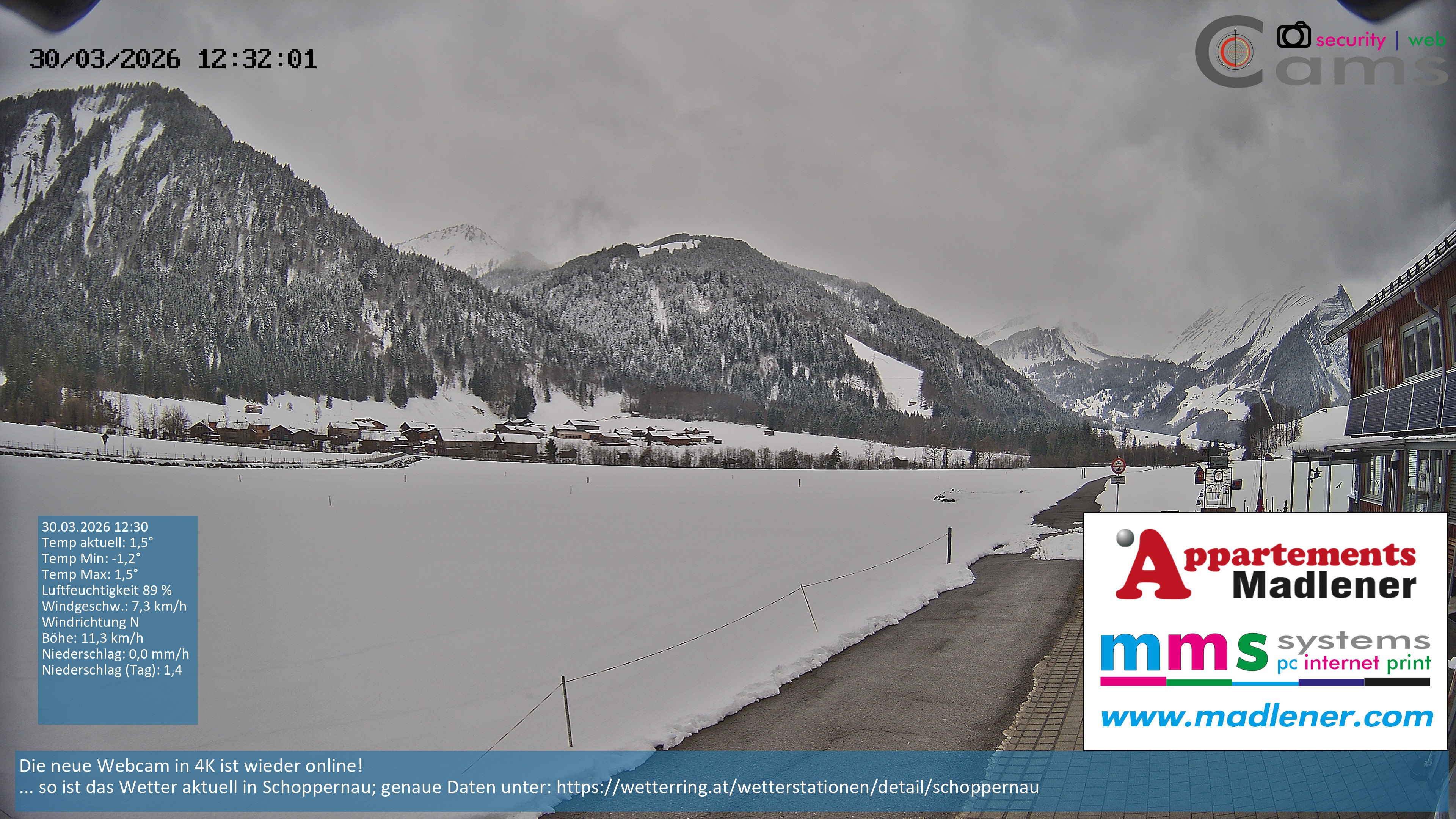 Archiv Foto Webcam Schoppernau Unterdorf im Bregenzerwald