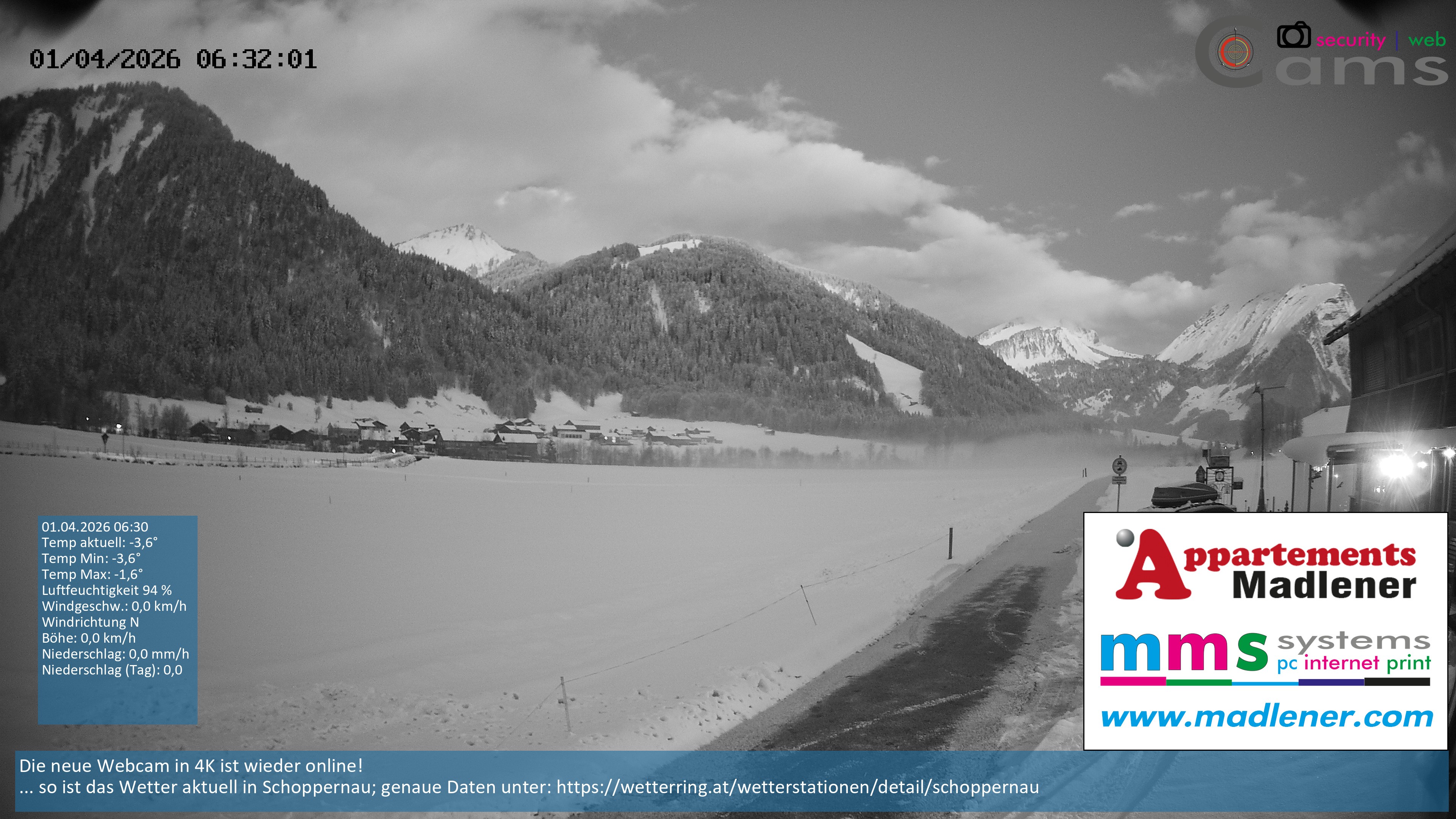 Archiv Foto Webcam Schoppernau Unterdorf im Bregenzerwald