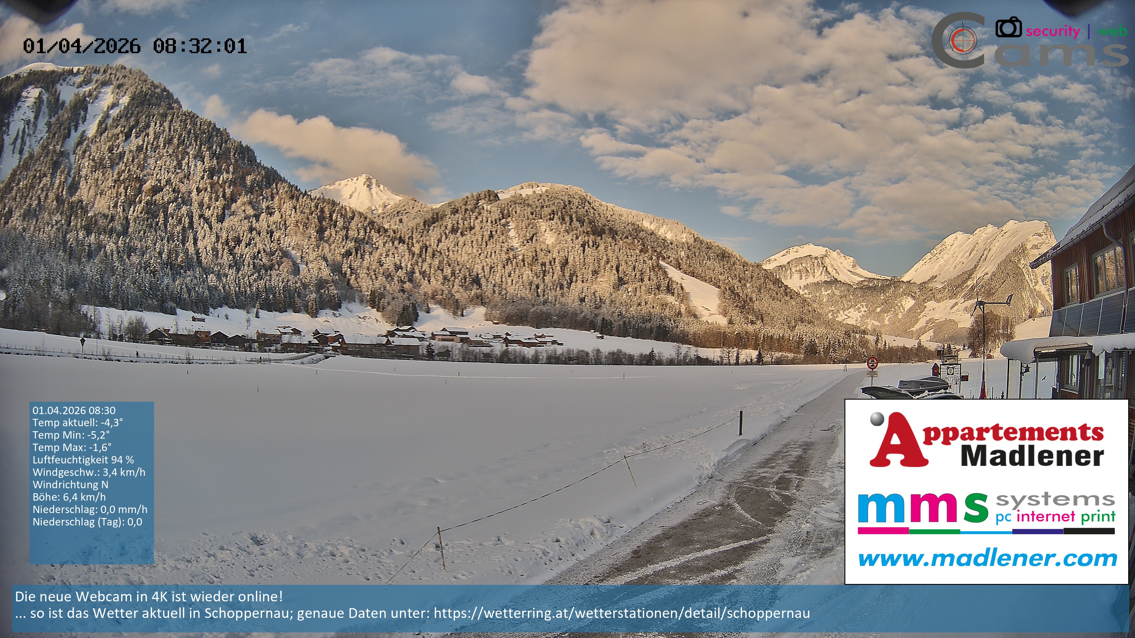 Archiv Foto Webcam Schoppernau Unterdorf im Bregenzerwald