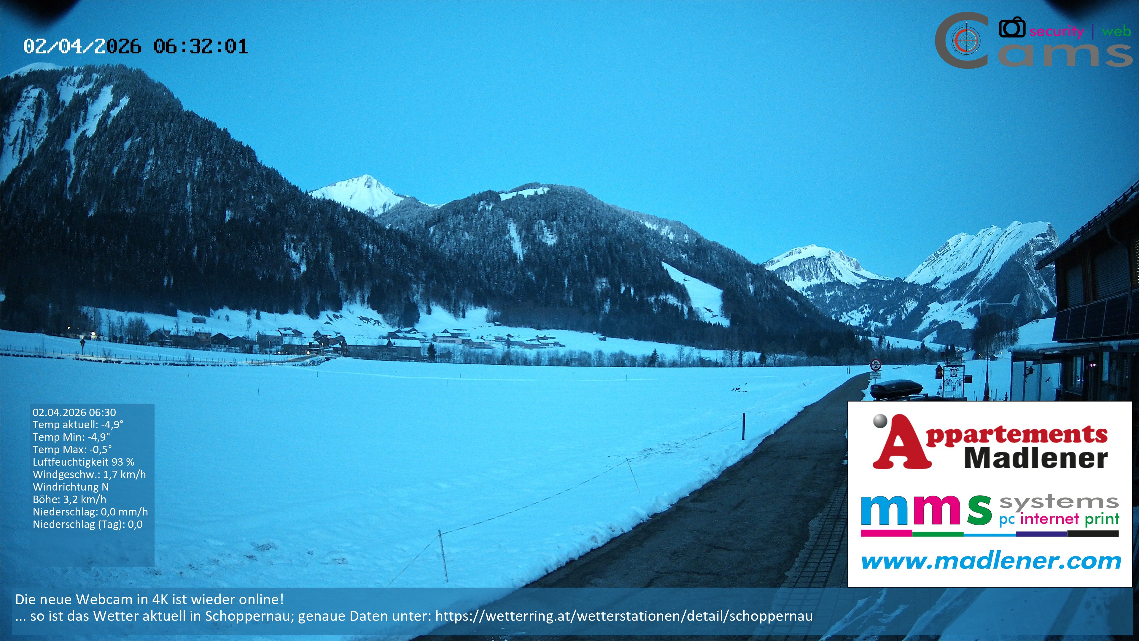 Archiv Foto Webcam Schoppernau Unterdorf im Bregenzerwald