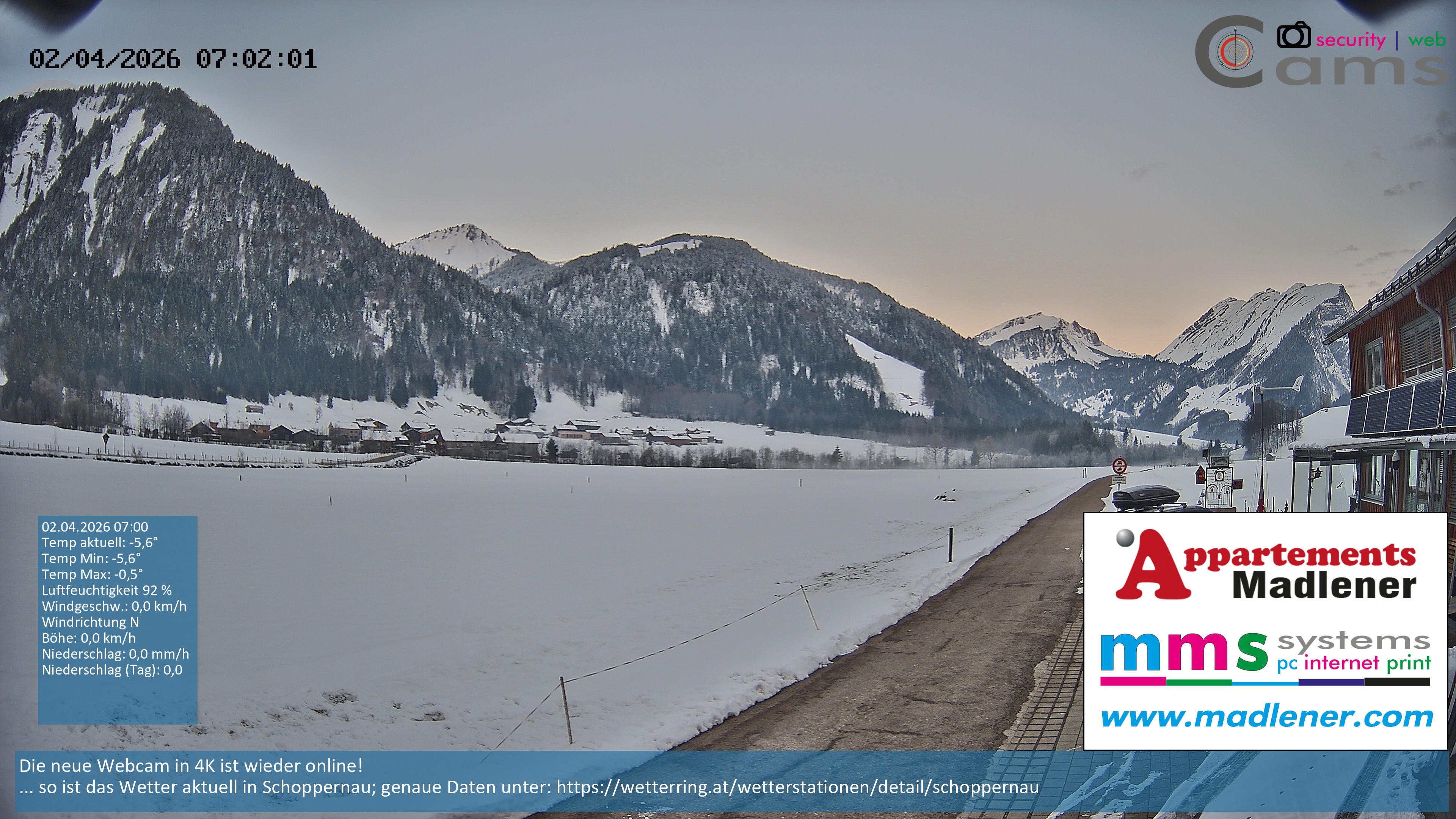Archiv Foto Webcam Schoppernau Unterdorf im Bregenzerwald