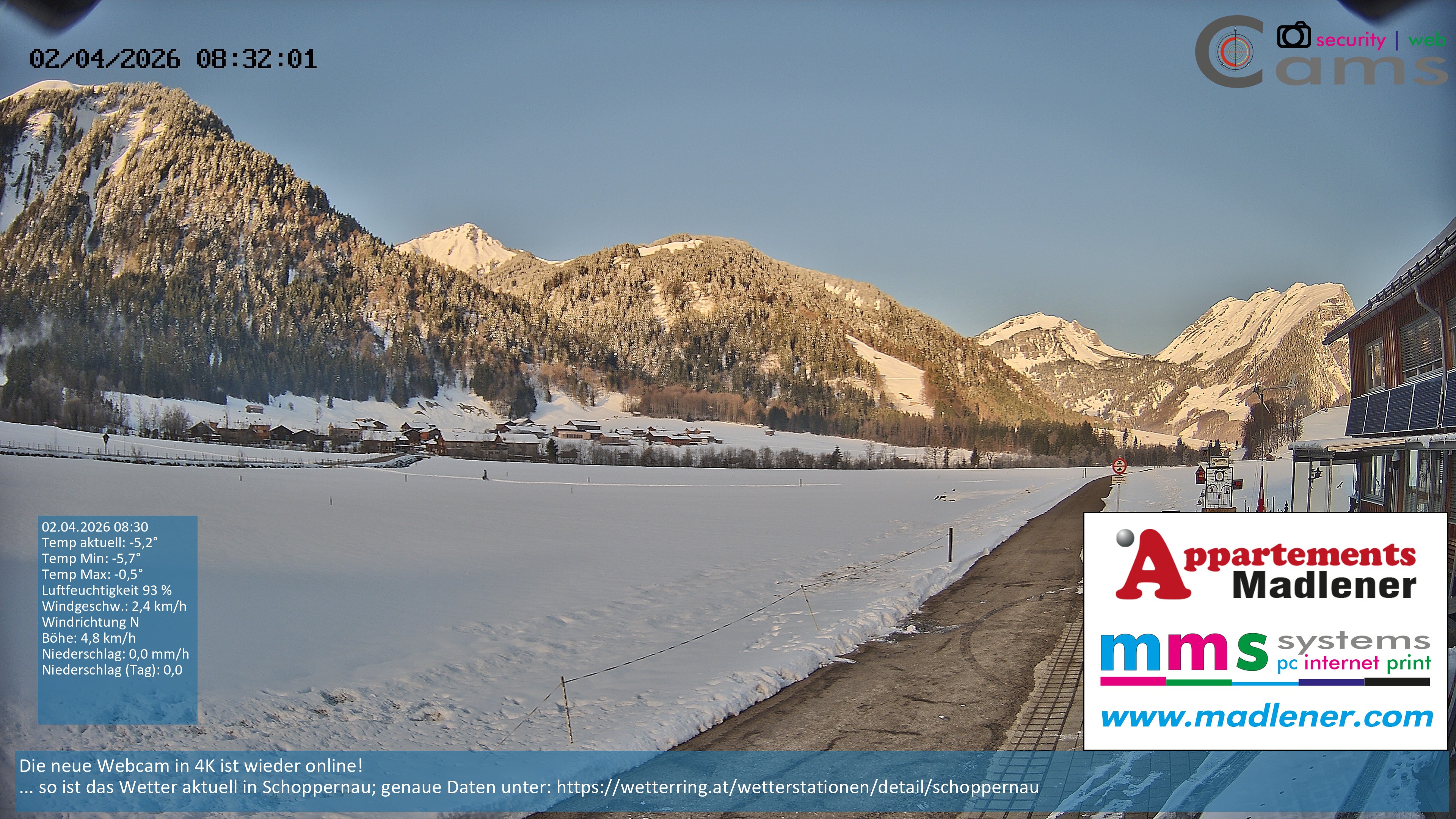 Archiv Foto Webcam Schoppernau Unterdorf im Bregenzerwald