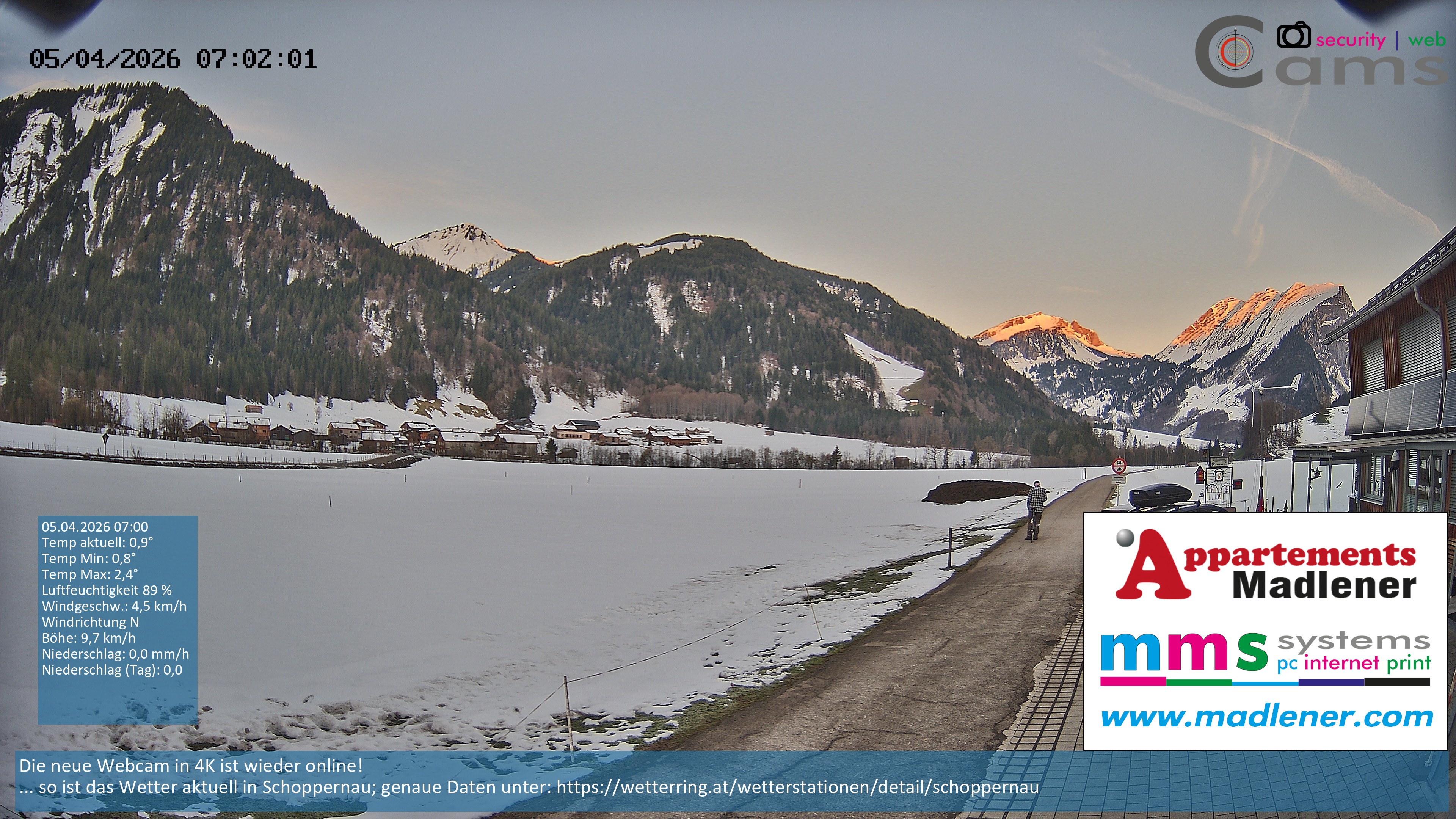 Archiv Foto Webcam Schoppernau Unterdorf im Bregenzerwald