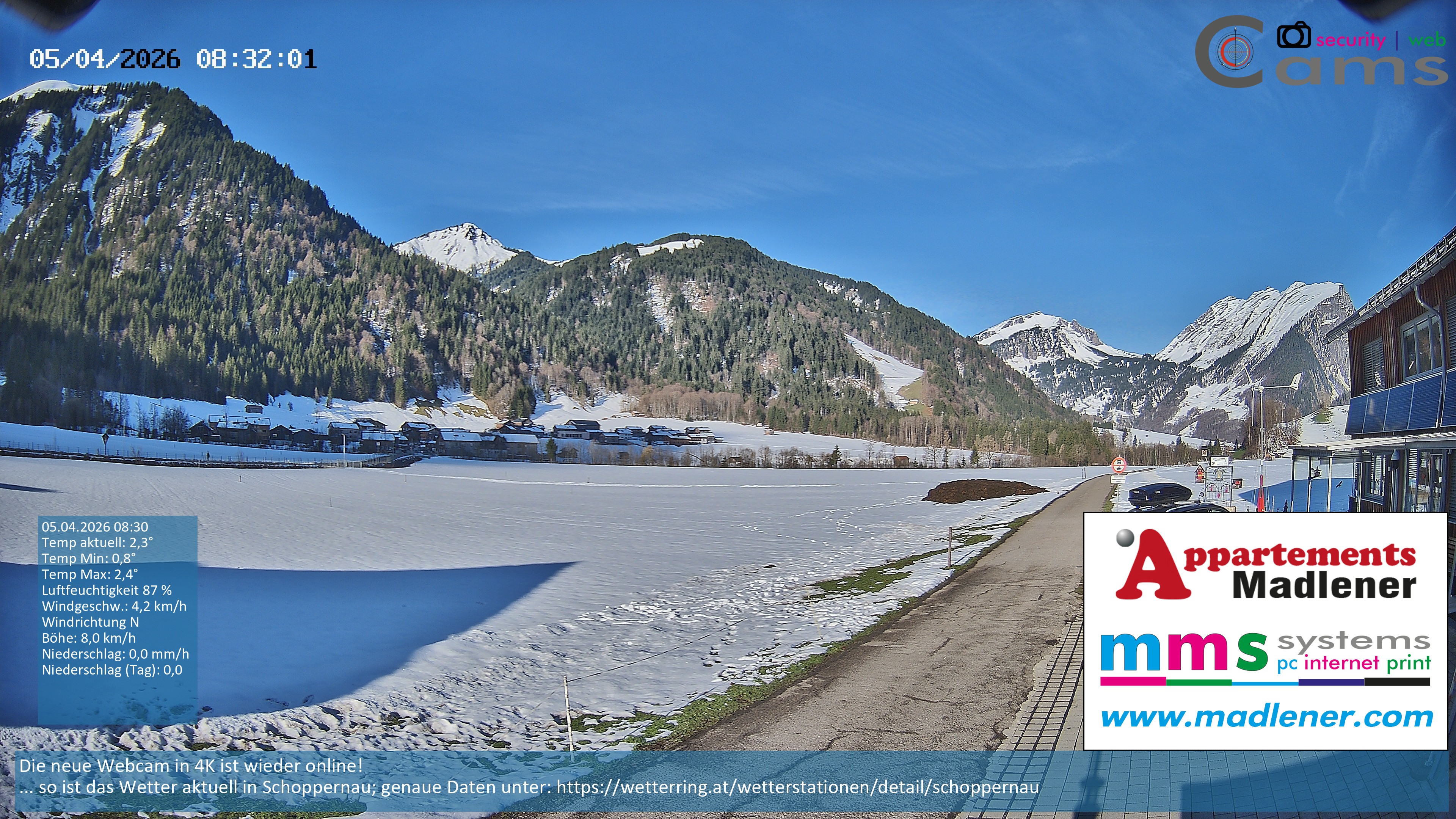 Archiv Foto Webcam Schoppernau Unterdorf im Bregenzerwald