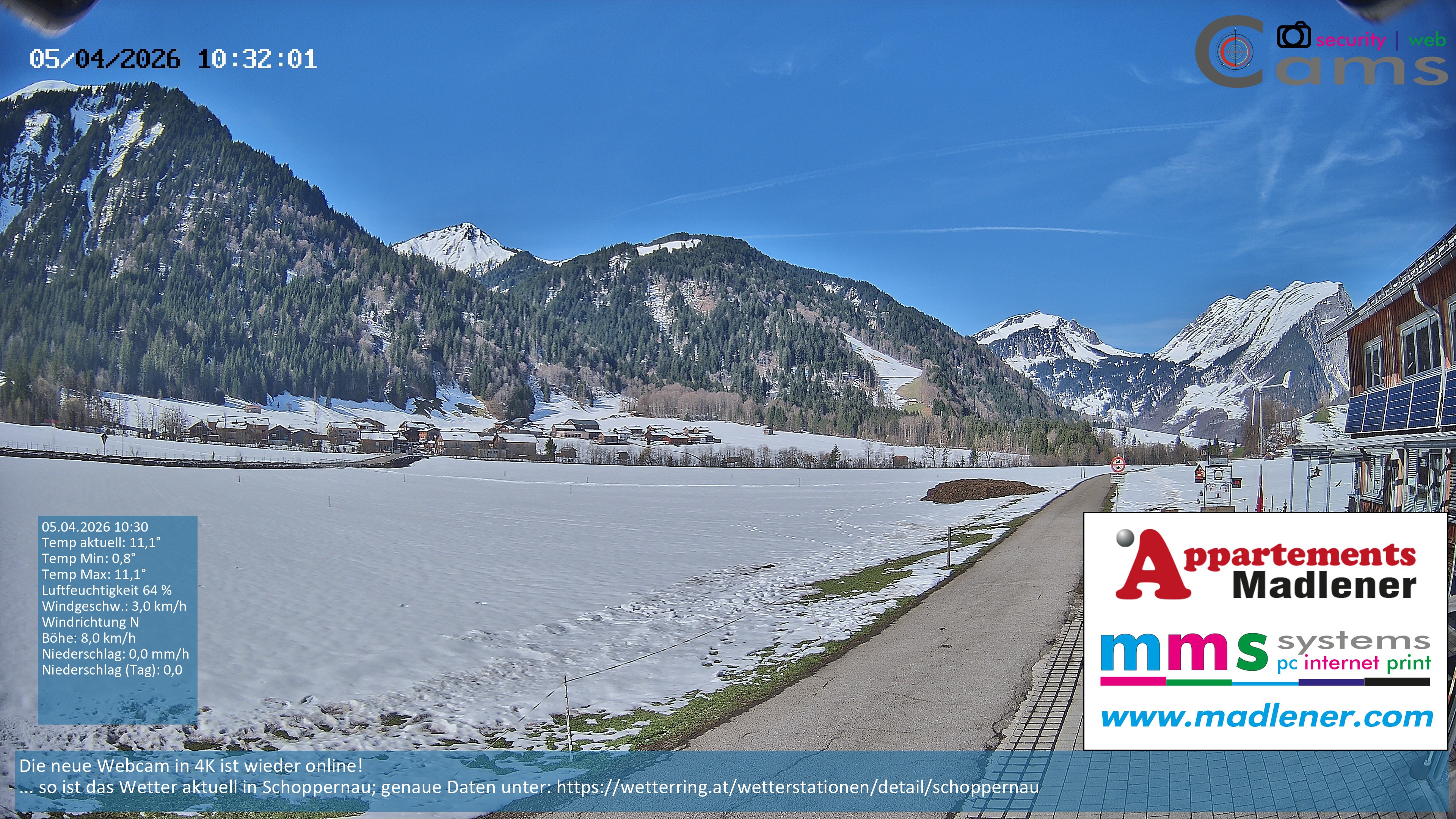Archiv Foto Webcam Schoppernau Unterdorf im Bregenzerwald