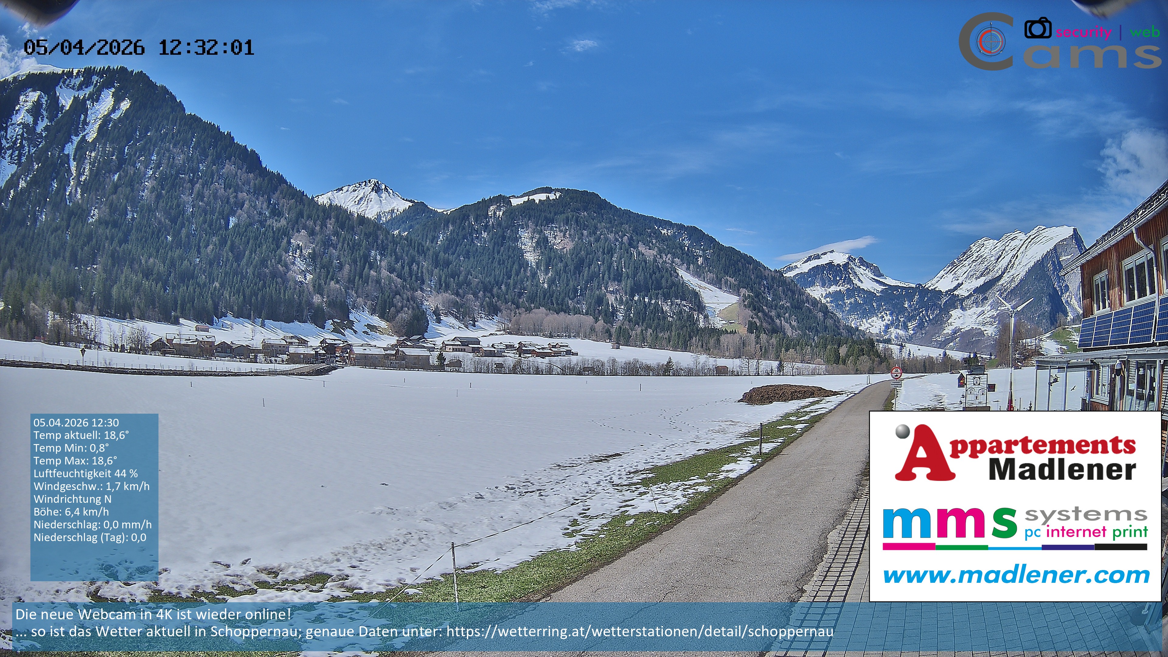 Archiv Foto Webcam Schoppernau Unterdorf im Bregenzerwald