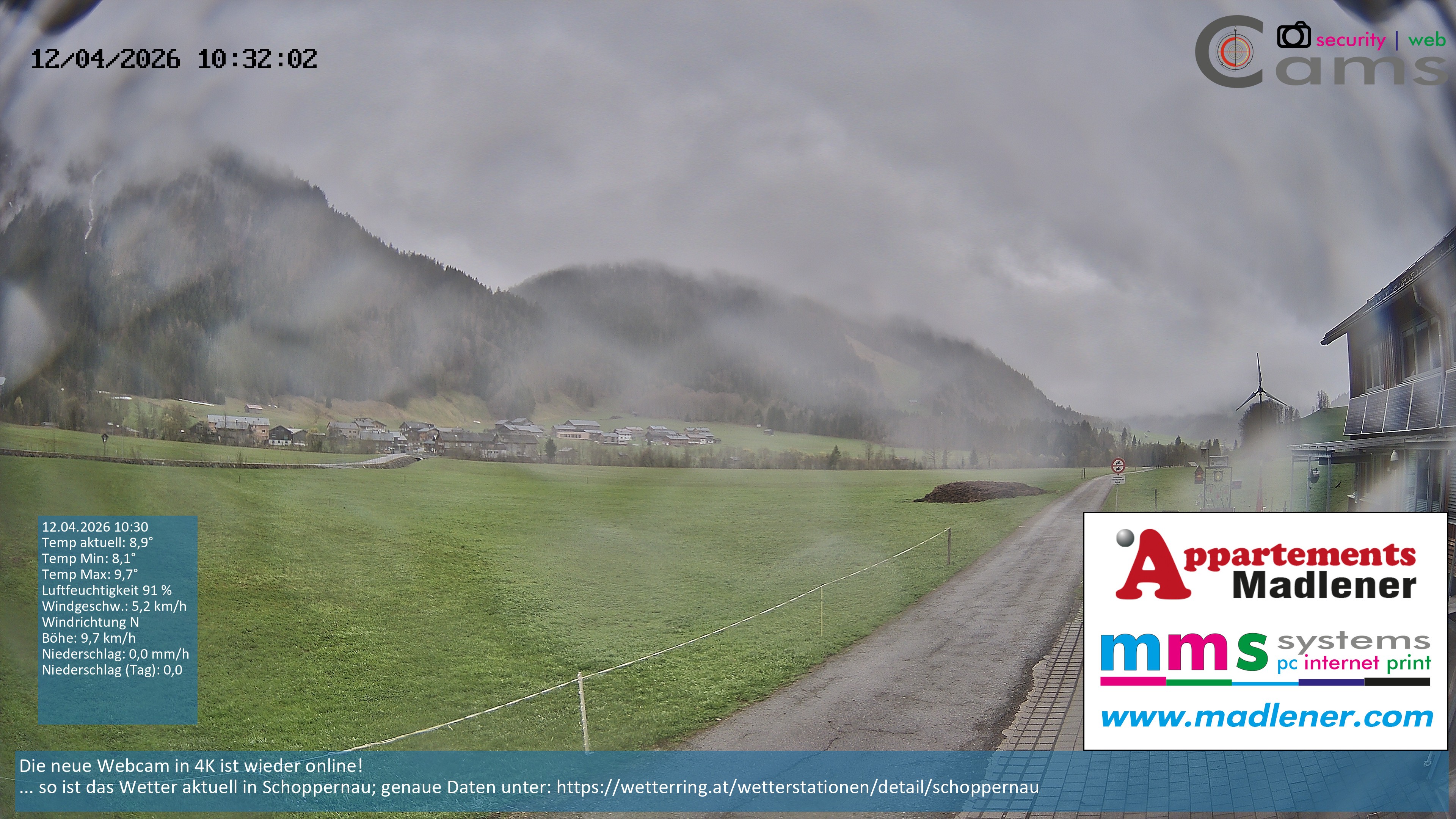 Archiv Foto Webcam Schoppernau Unterdorf im Bregenzerwald