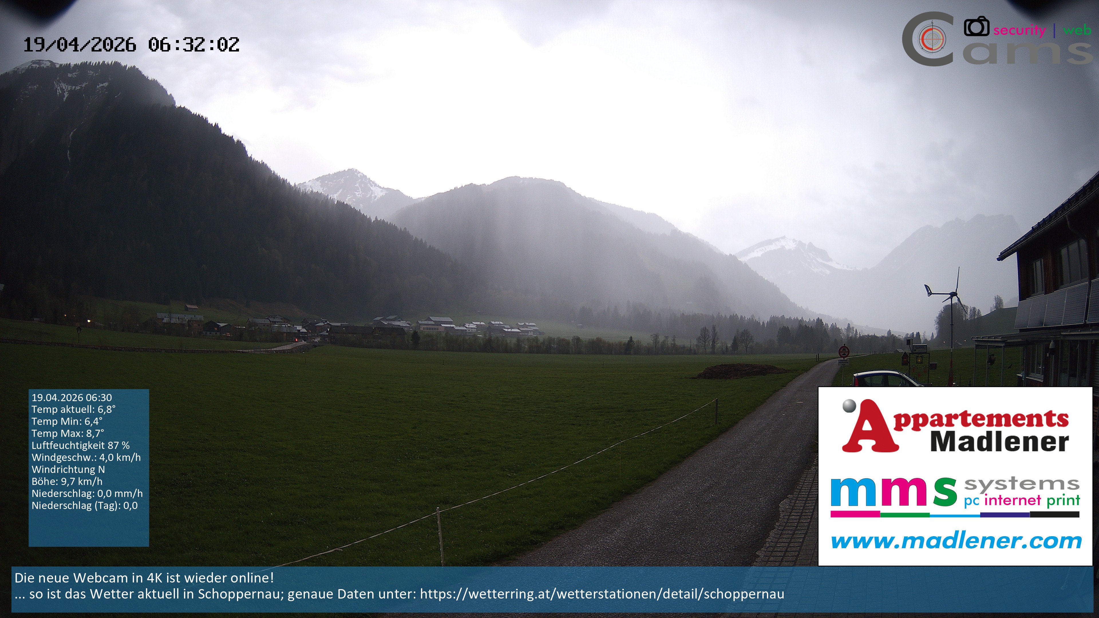 Archiv Foto Webcam Schoppernau Unterdorf im Bregenzerwald