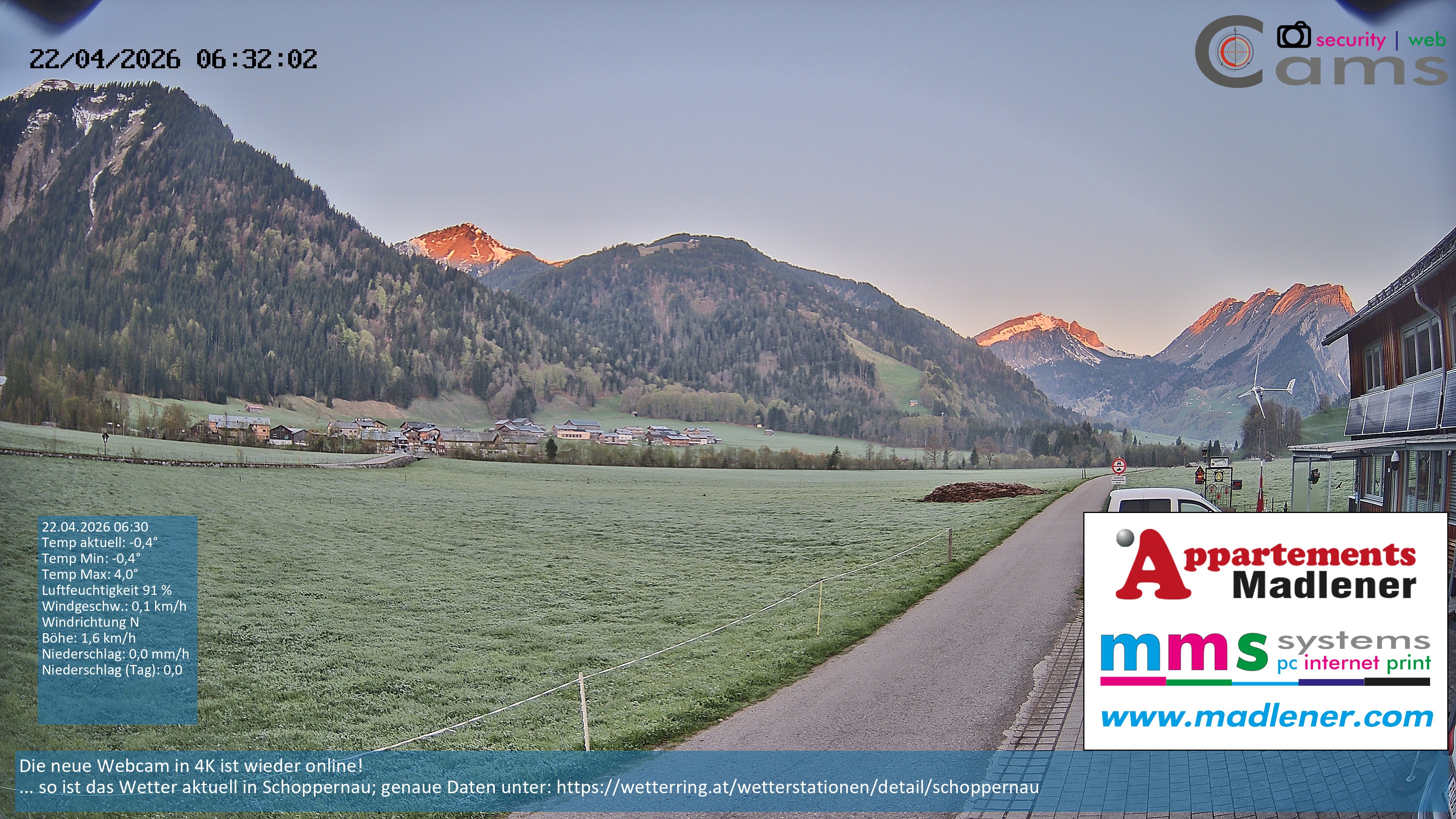 Archiv Foto Webcam Schoppernau Unterdorf im Bregenzerwald