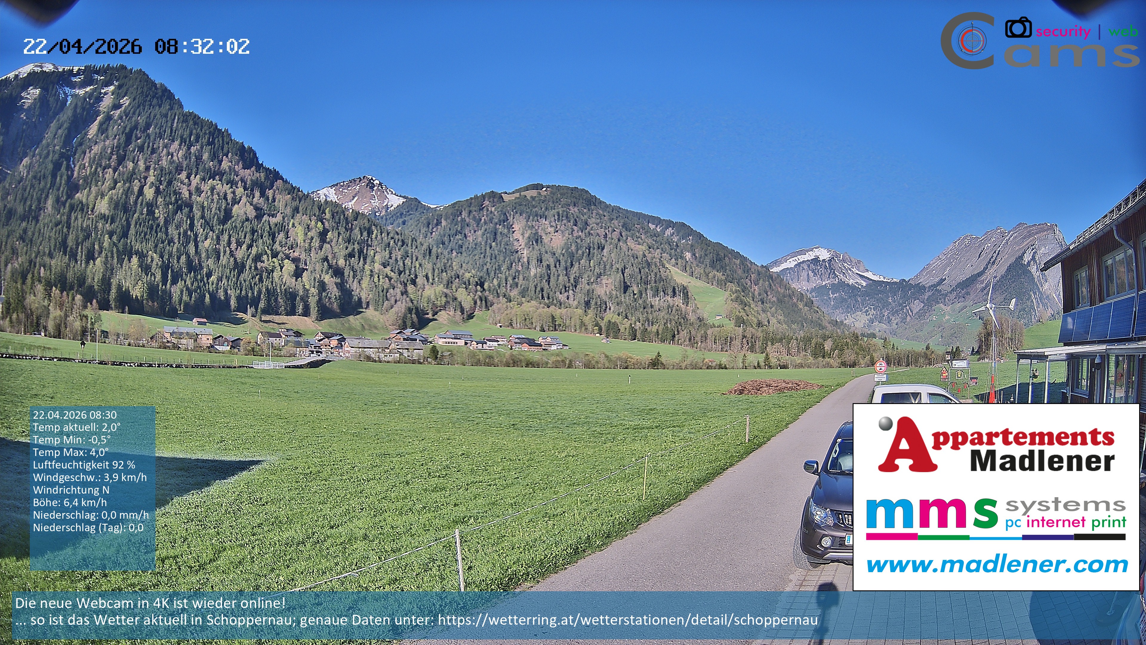 Archiv Foto Webcam Schoppernau Unterdorf im Bregenzerwald