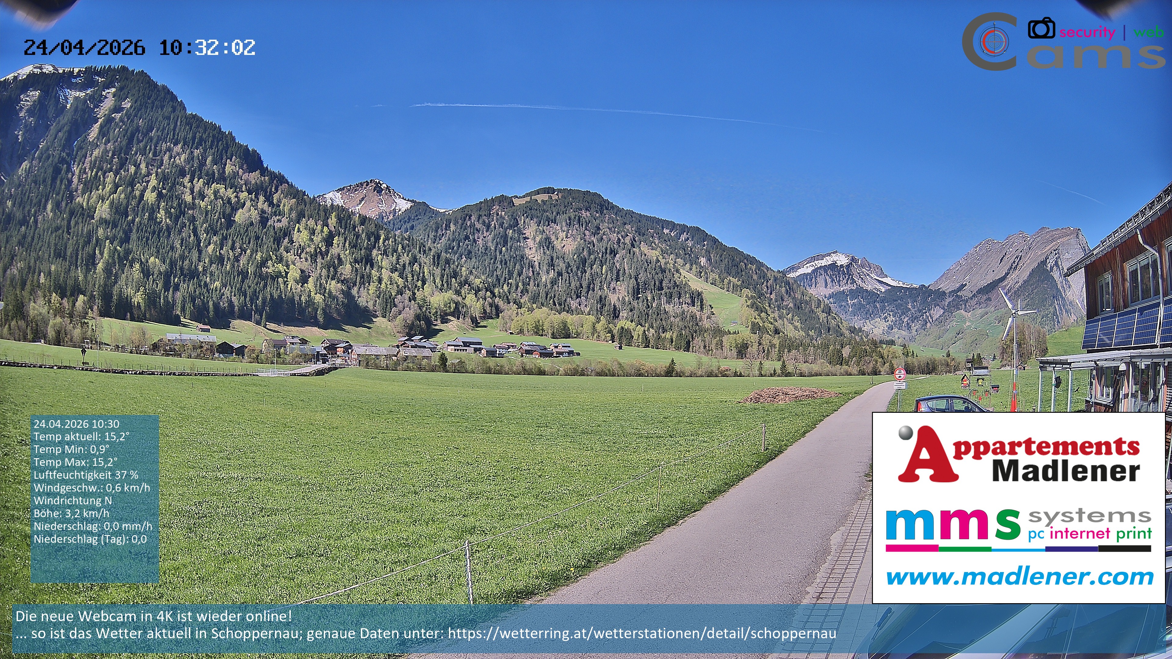 Archiv Foto Webcam Schoppernau Unterdorf im Bregenzerwald