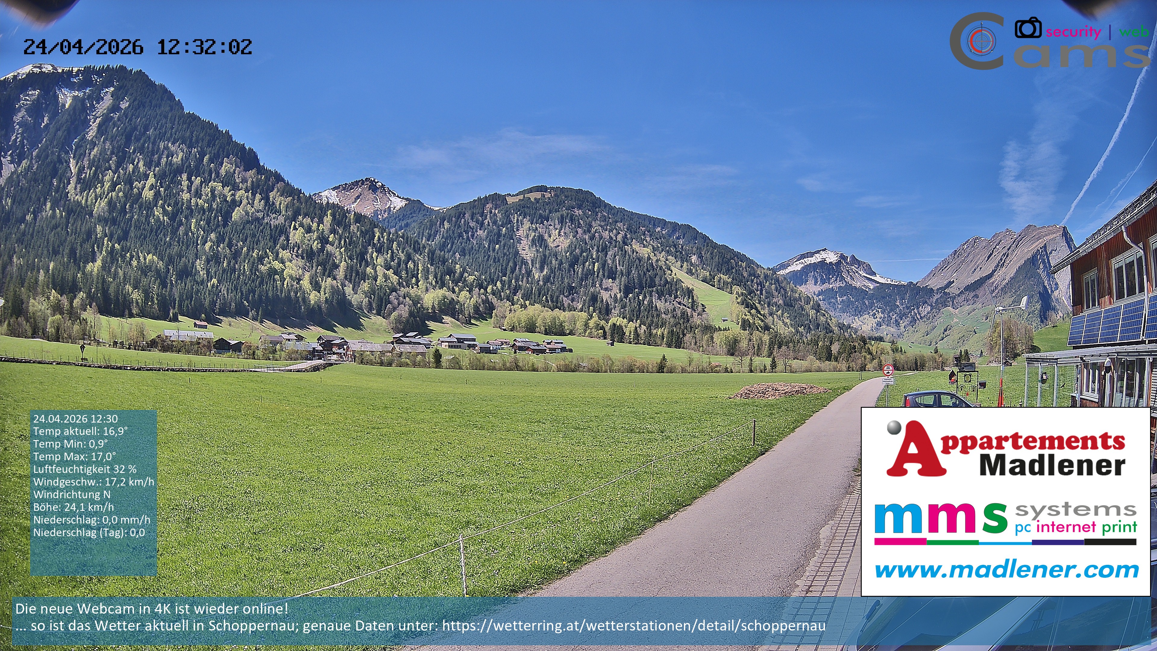 Archiv Foto Webcam Schoppernau Unterdorf im Bregenzerwald