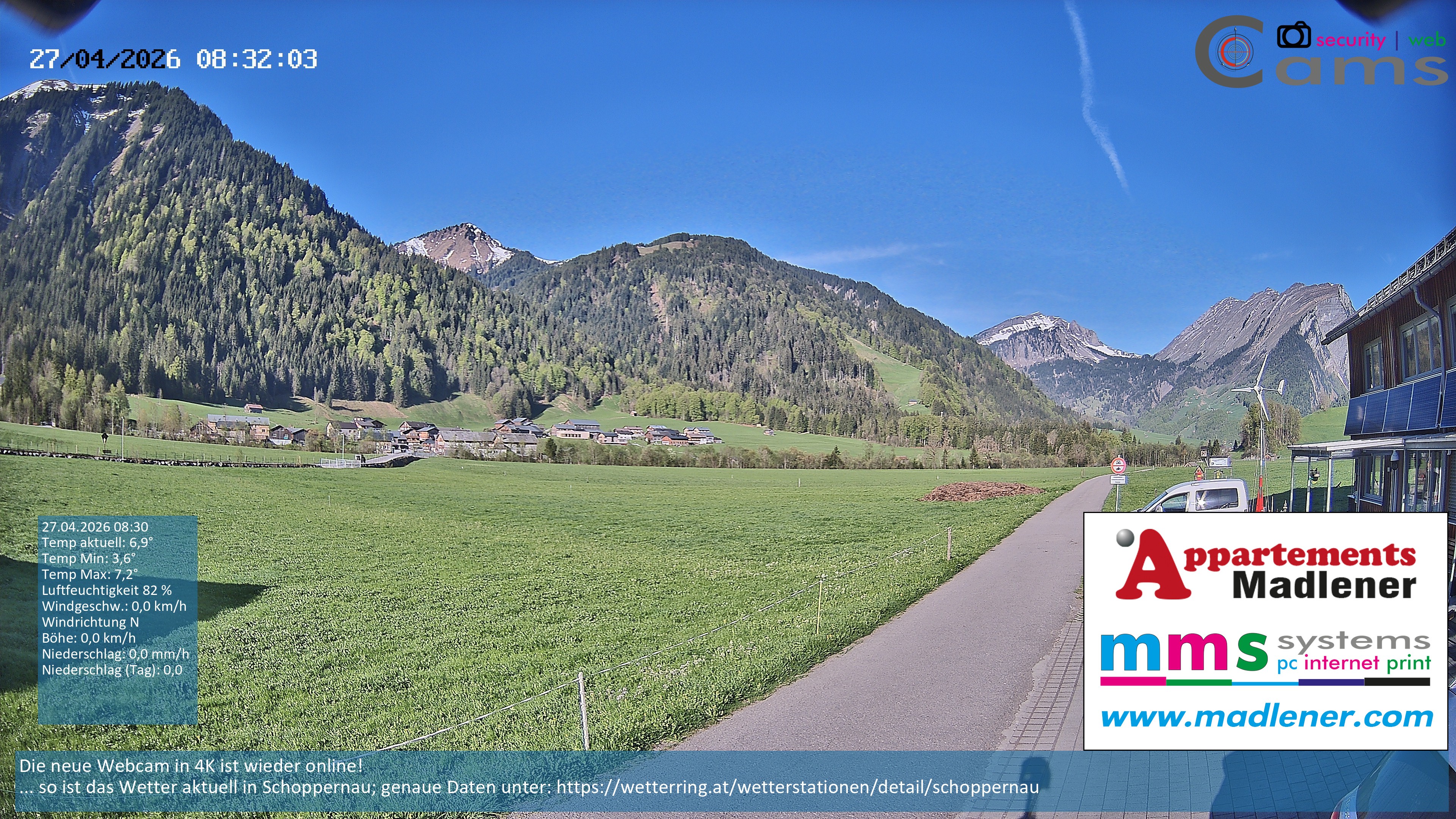 Archiv Foto Webcam Schoppernau Unterdorf im Bregenzerwald