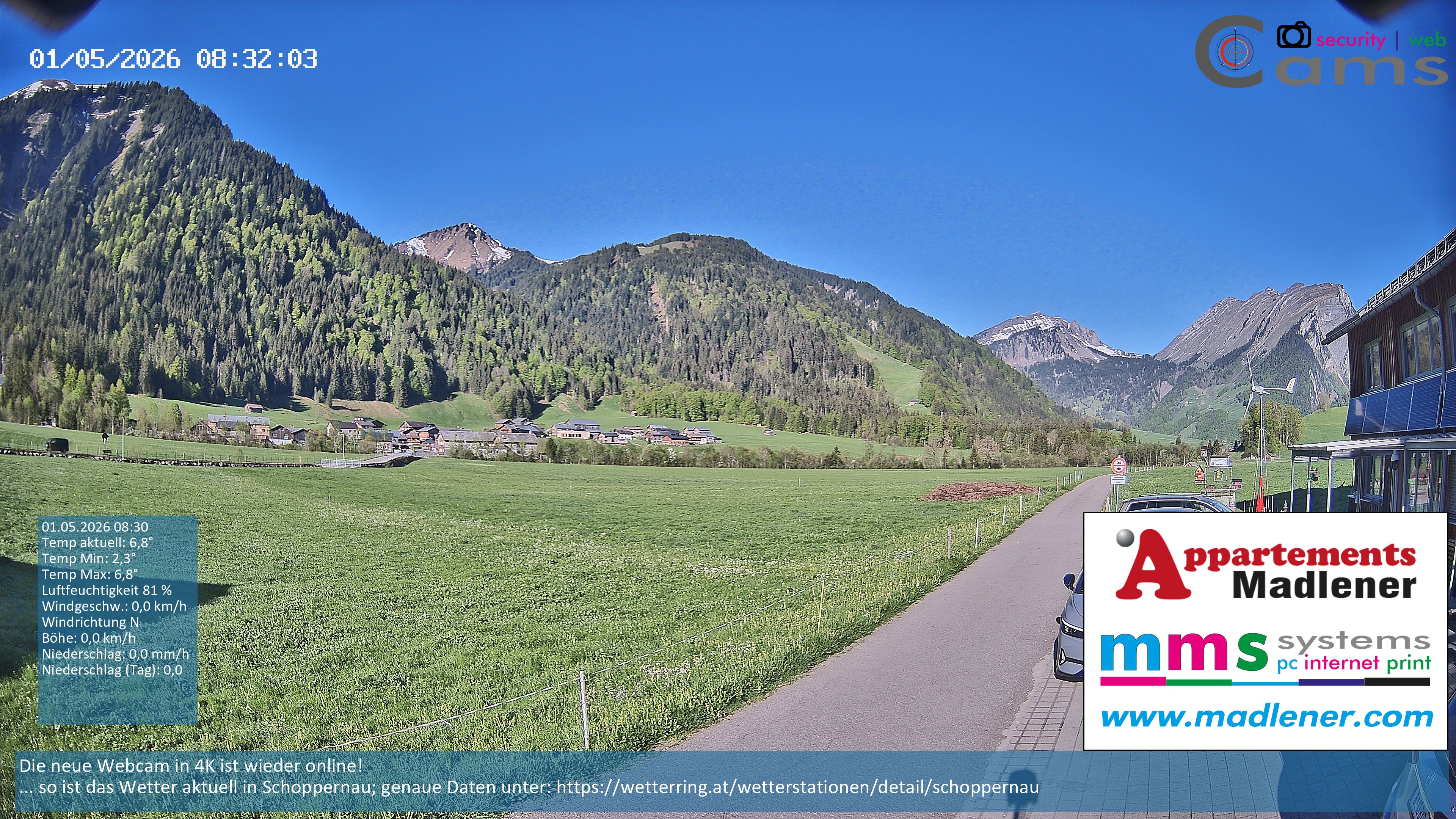 Archiv Foto Webcam Schoppernau Unterdorf im Bregenzerwald