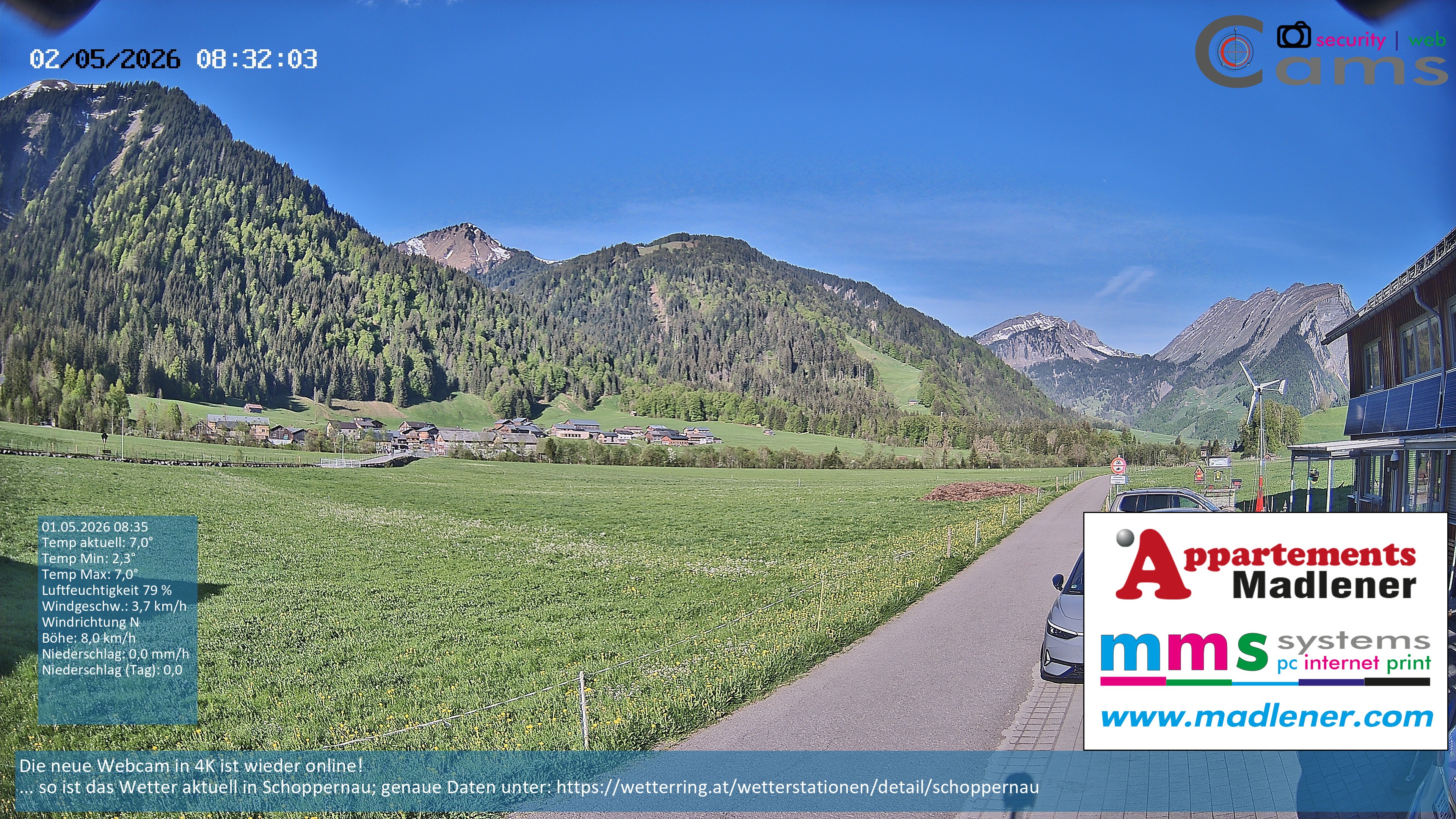 Archiv Foto Webcam Schoppernau Unterdorf im Bregenzerwald